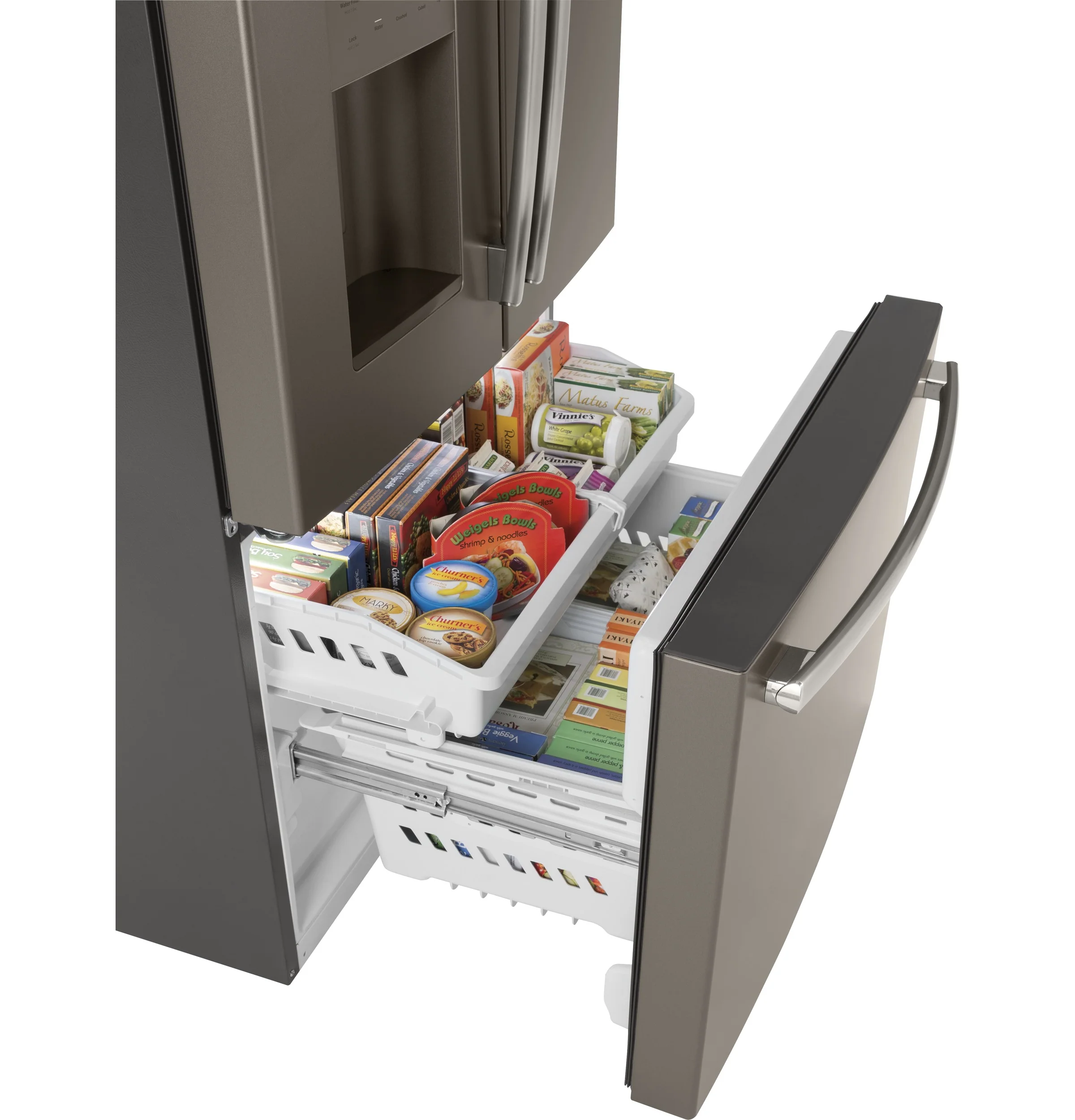 GE 35.75" 25.6 Cu. Ft. Slate French Door Refrigerator - GFE26JMMES - Image 7