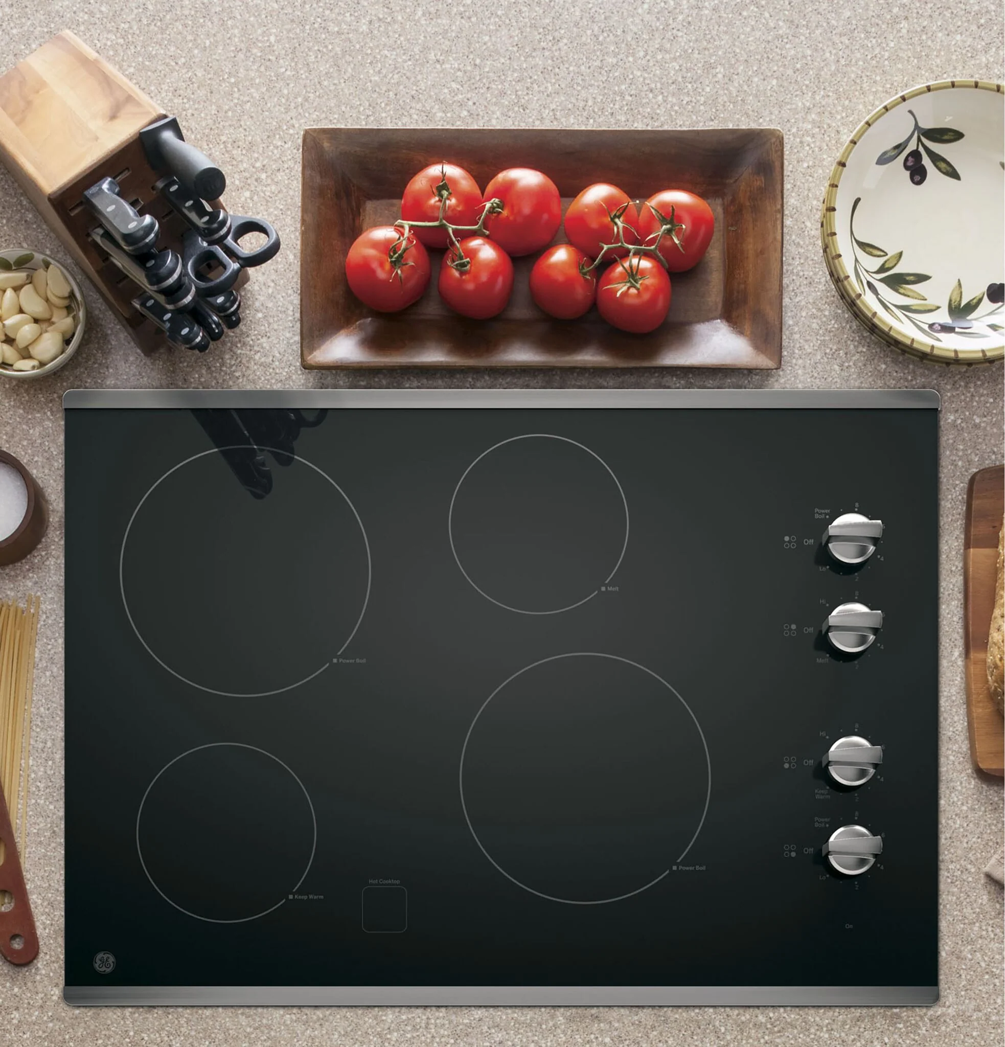 GE Stainless Steel 30" Knob Control Electric Cooktop - JP3030SWSS - Image 3