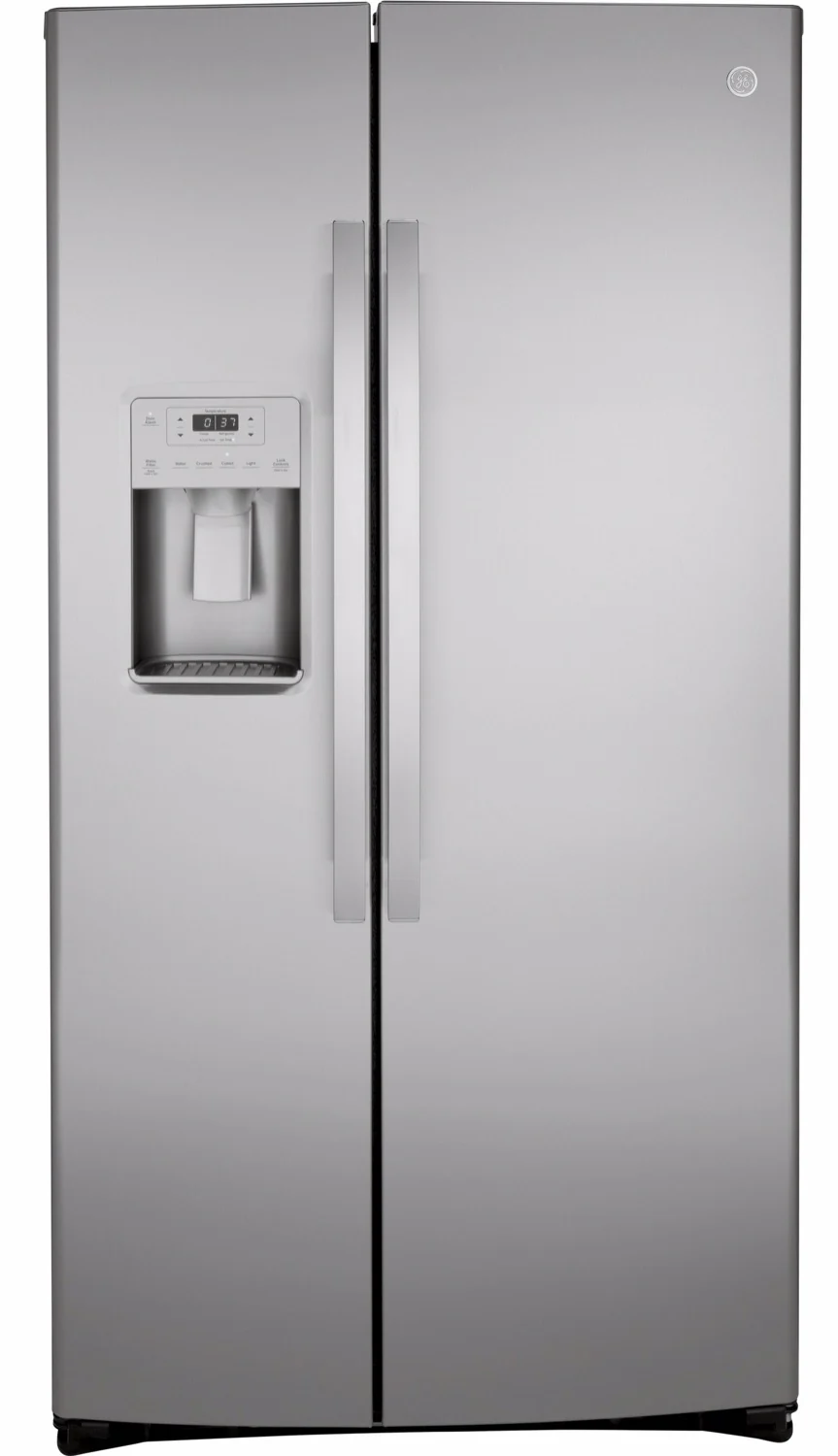 GE 35.75" 21.8 Cu. Ft. Stainless Steel Counter-Depth Side-by-Side Refrigerator - GZS22IYNFS - Image 2