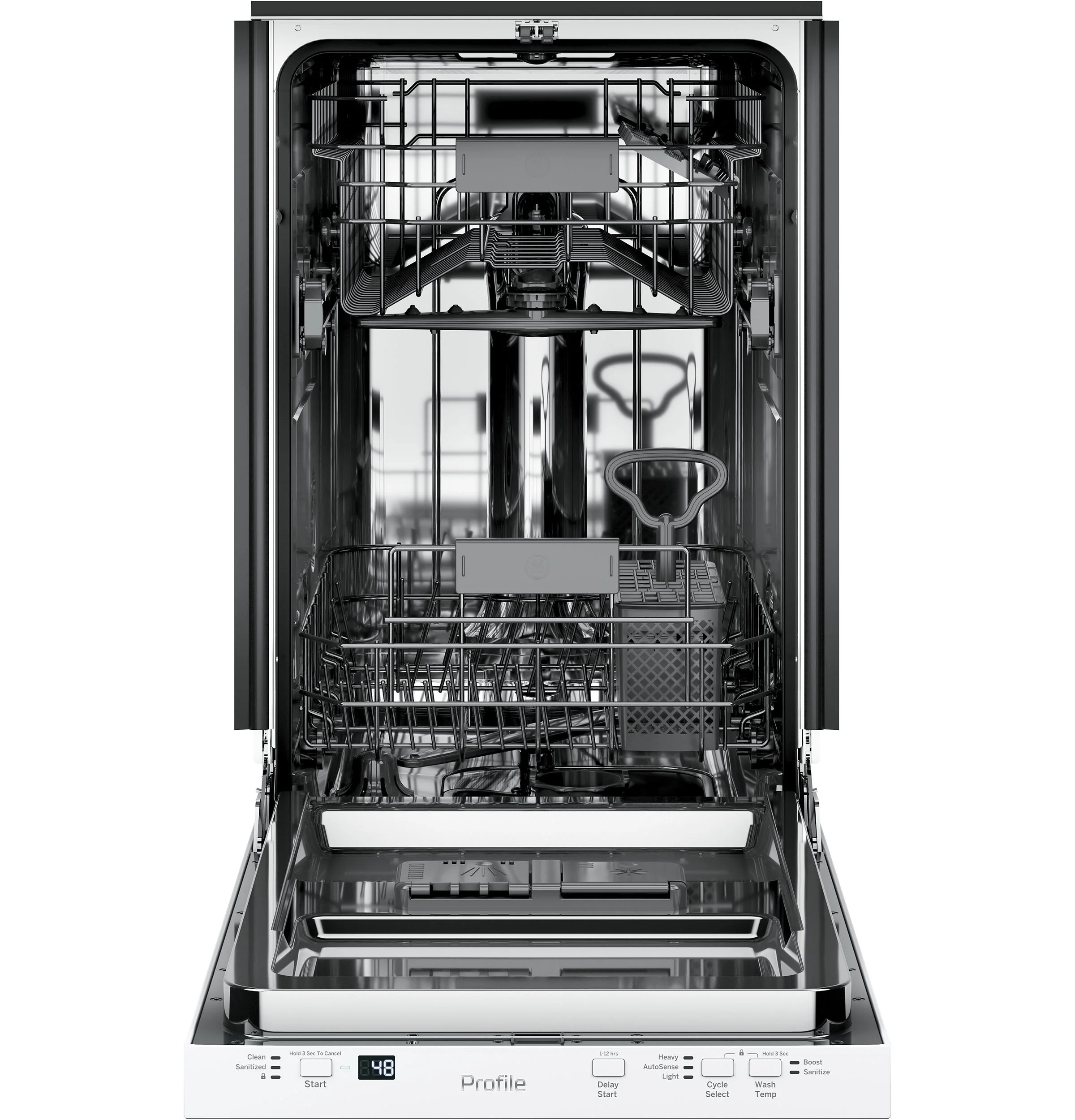 GE Stainless Steel Loft Kitchen Package with Bottom-Freezer Refrigerator, Electric Range & Compact Dishwasher - Image 7