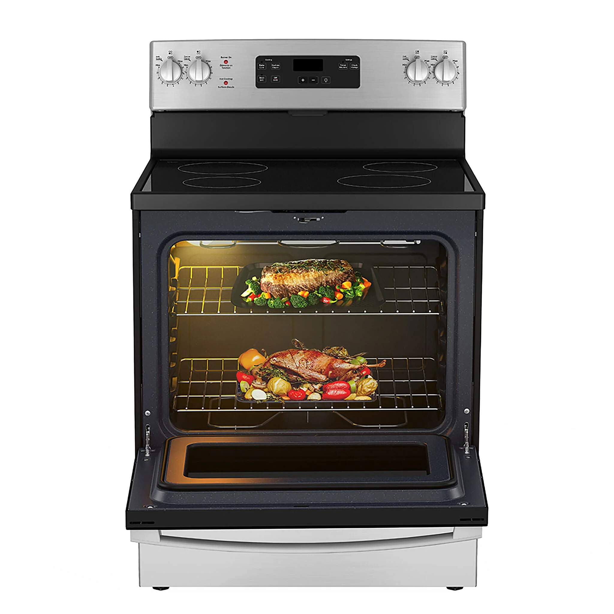 GE Stainless Steel Smooth Top Freestanding Electric Range (5.0 Cu. Ft.) - JCBS630SVSS - Image 3