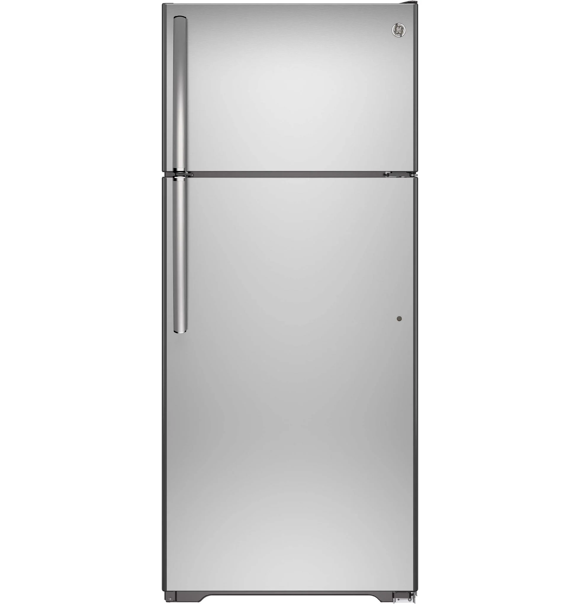 GE 29.75" 18 Cu. Ft. Stainless Steel Top-Freezer Refrigerator - GTE18FSLKSS - Image 2