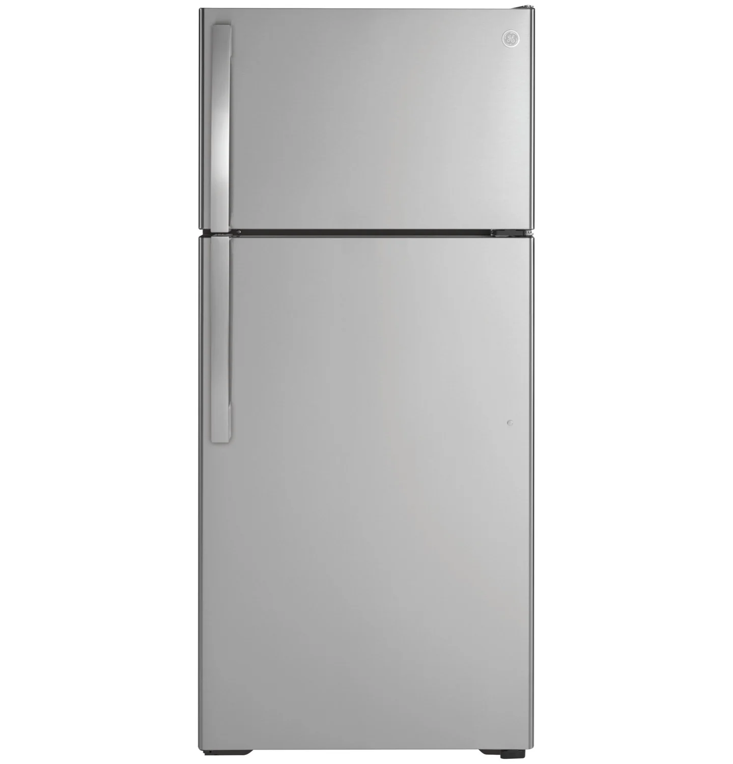 GE 28" 16.6 Cu. Ft. Stainless Steel Top-Freezer Refrigerator - GTE17GSNRSS - Image 3