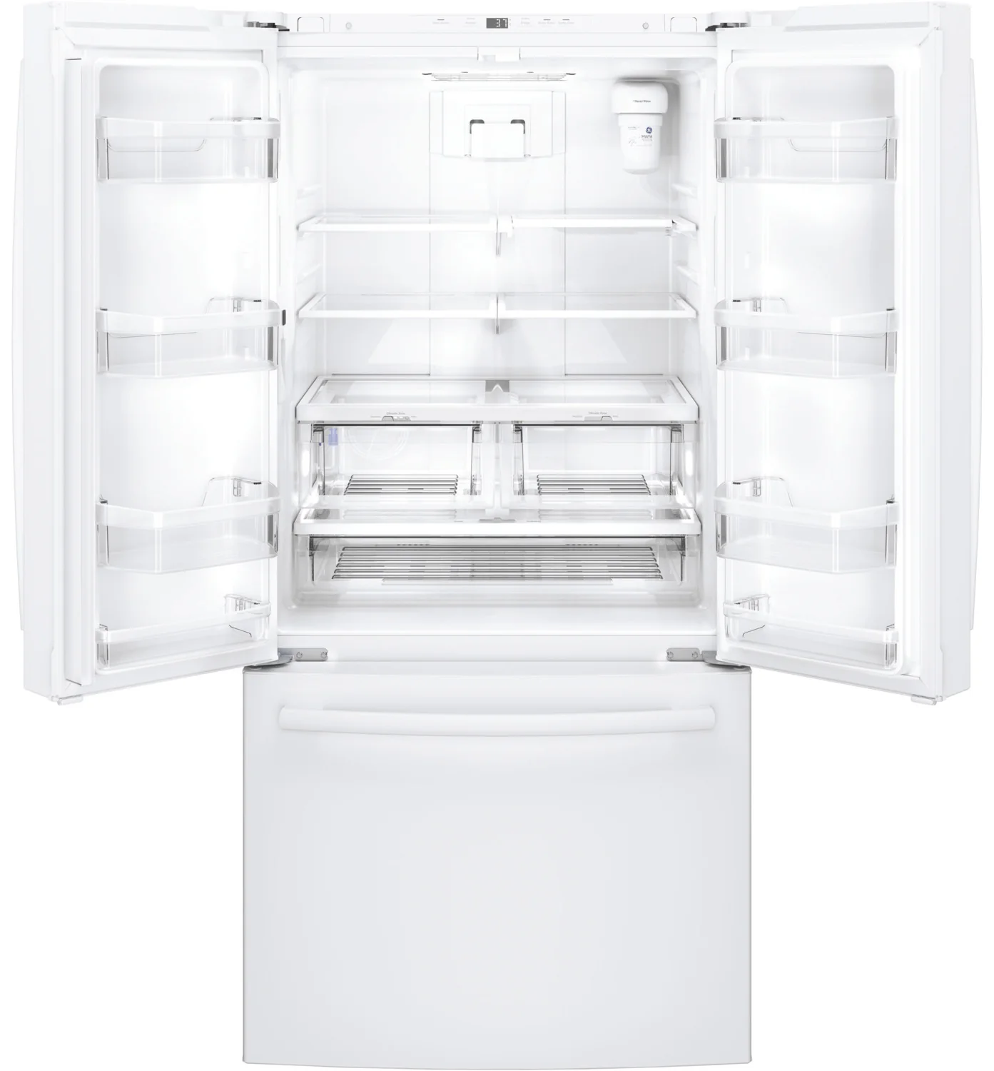 GE 32.75" 18.6 Cu. Ft. White Counter-Depth French Door Refrigerator - GWE19JGLWW - Image 4
