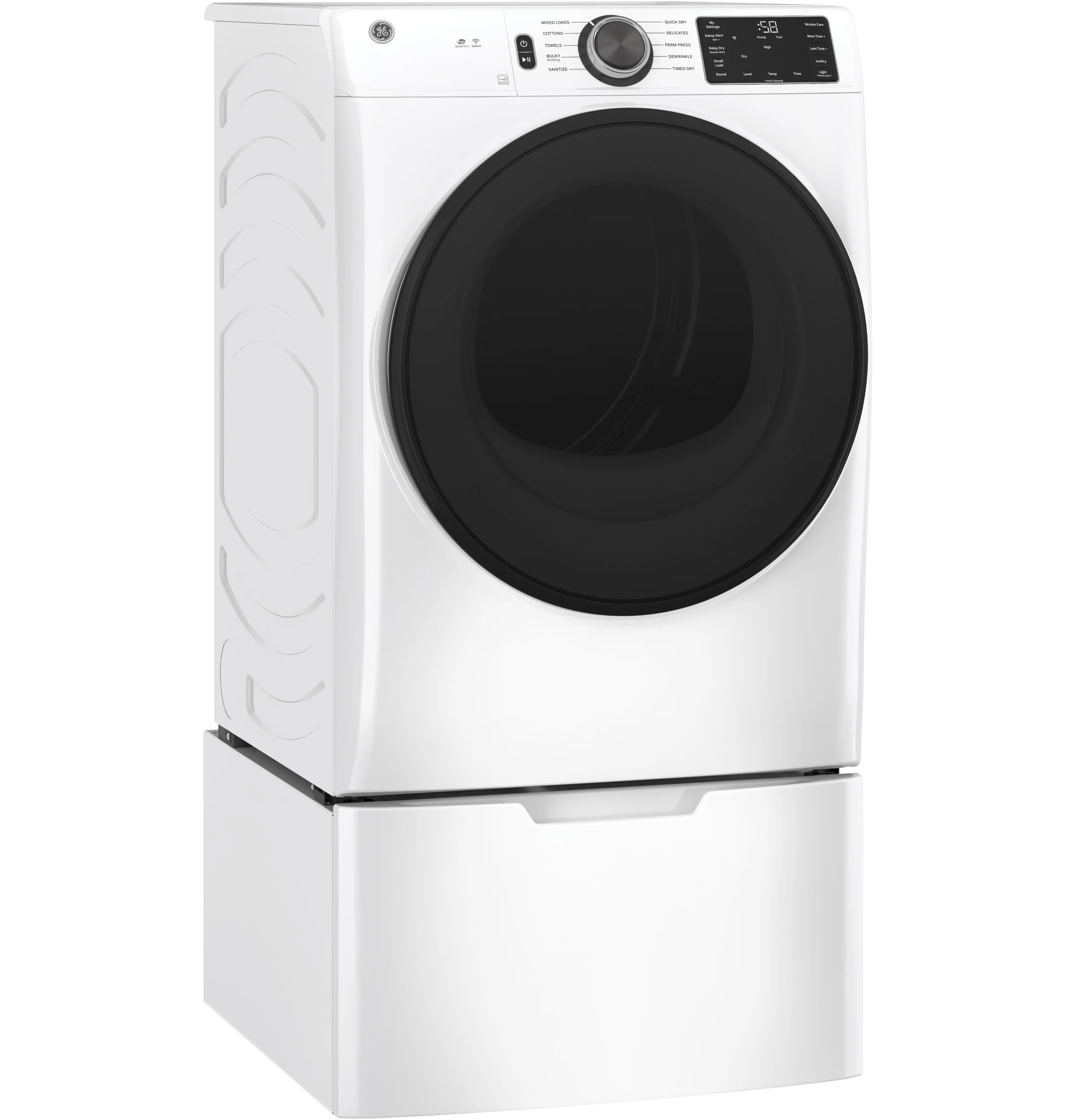 GE White Electric Front Load Dryer ( 7.8 Cu. Ft.) - GFD55ESMNWW - Image 2