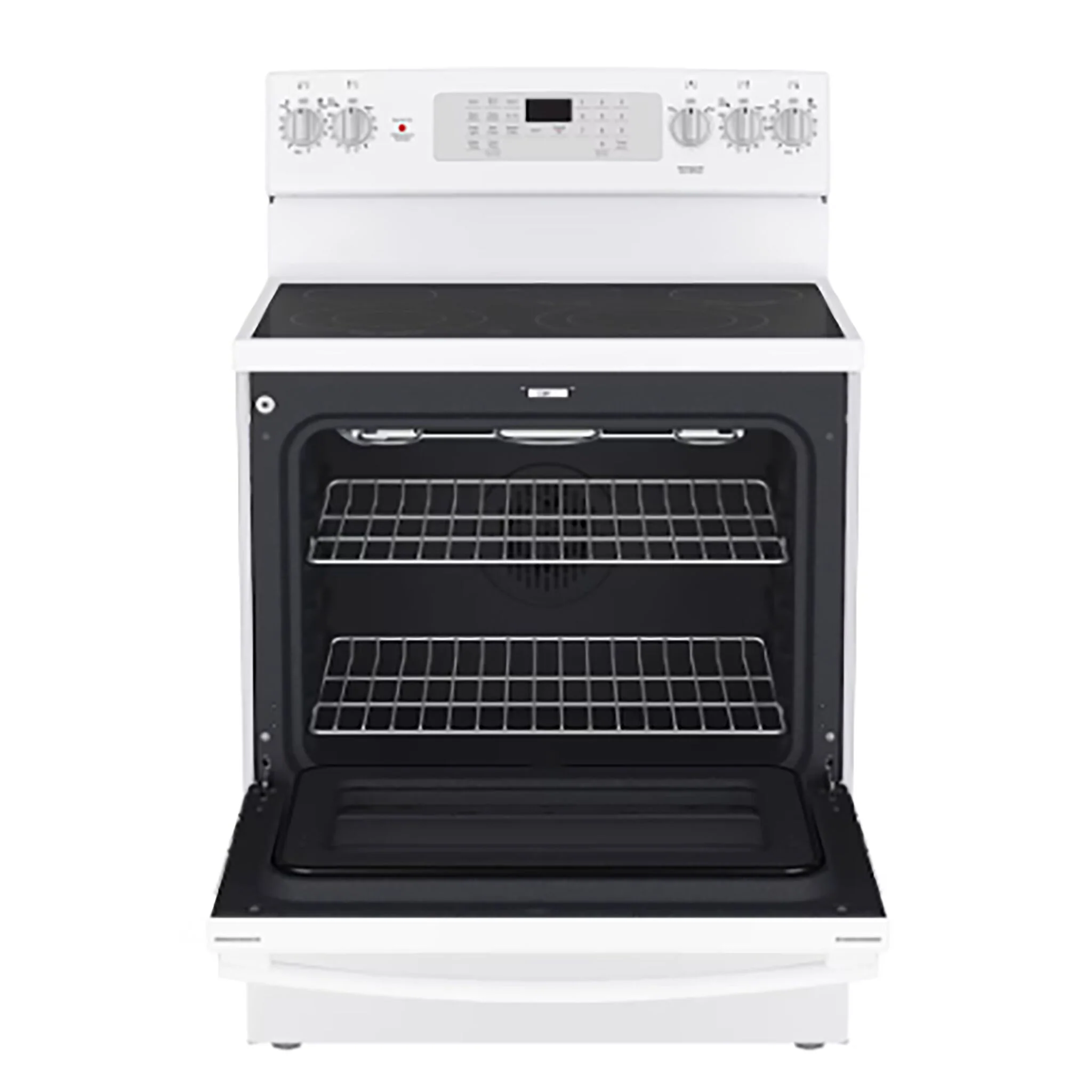 GE White Freestanding Electric Convection Range with No-Preheat Air Fry (5.0 Cu. Ft.) - JCB840DVWW - Image 2