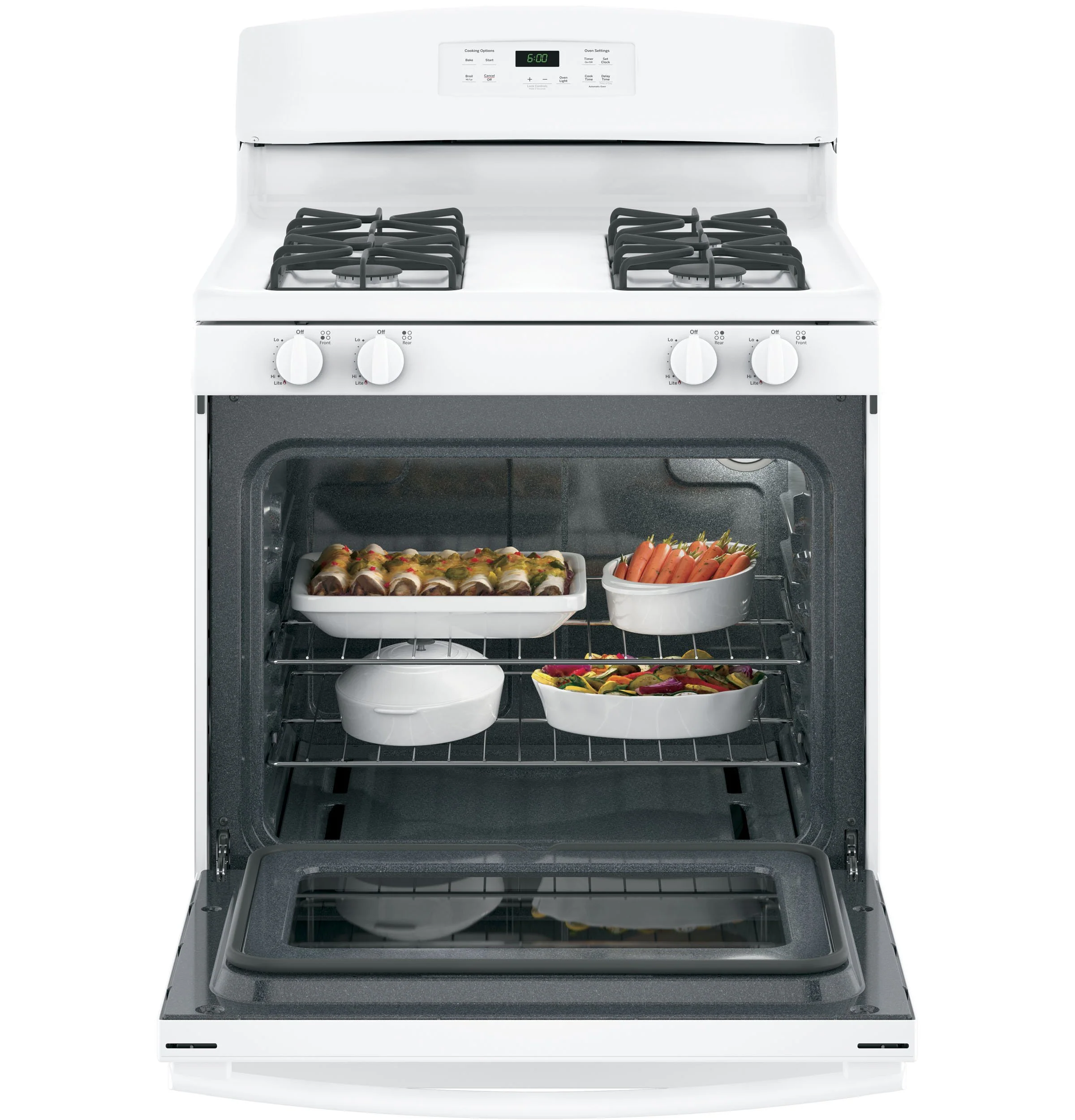 GE White Freestanding Gas Range (5.0 Cu. Ft.) - JCGBS60DEKWW - Image 9
