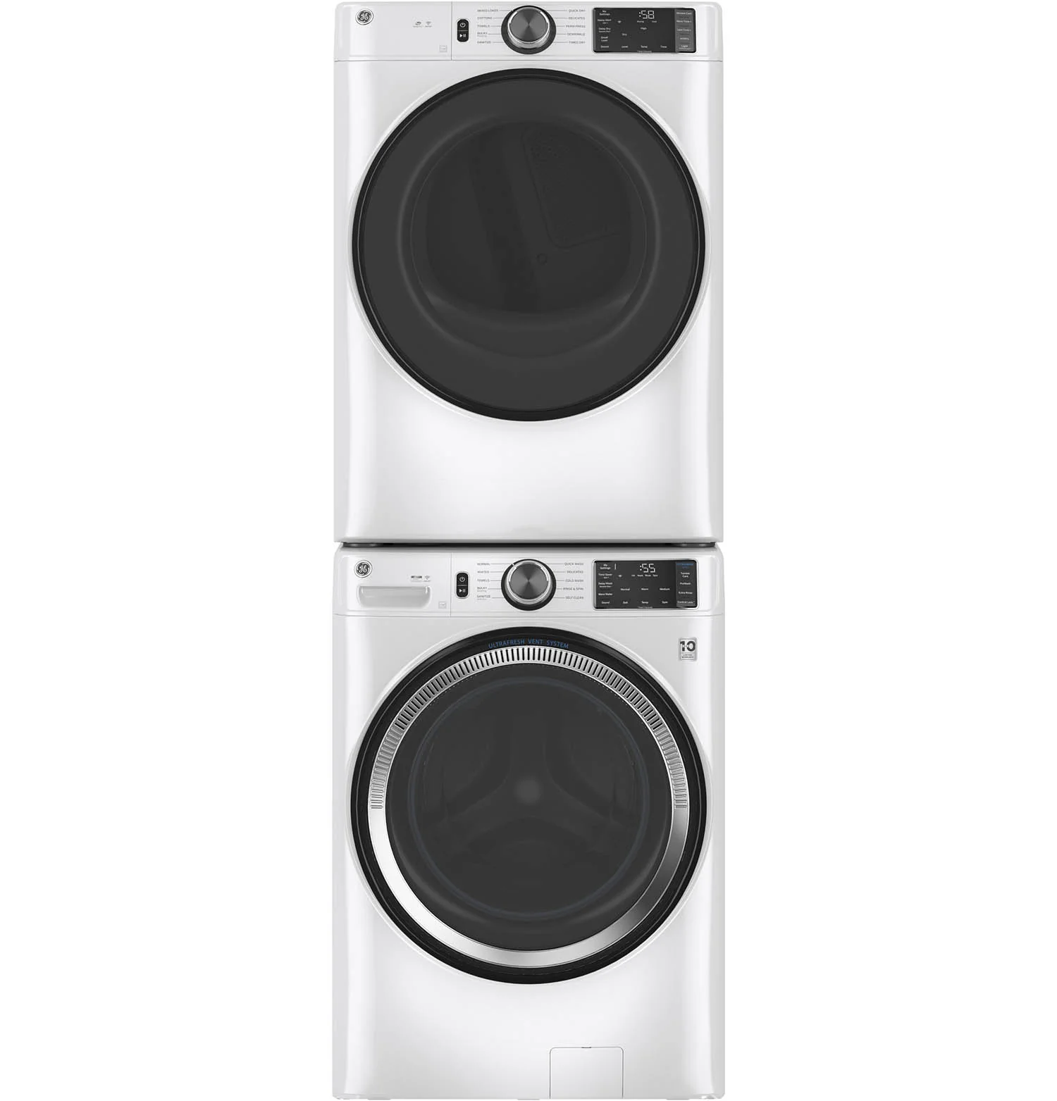 GE White Front Load Washer (5.5 Cu. Ft.) & White Gas Front Load Dryer (7.8 Cu. Ft.) - GFW550SMNWW/GFD55GSSNWW - Image 2