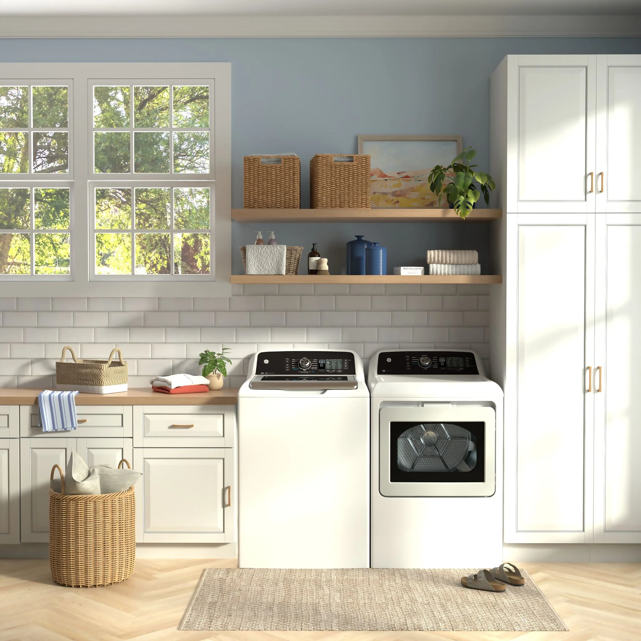 GE White Gas Dryer with SaniFresh Cycle (7.4 cu.ft.) - GTD68GBMRWS - Image 3