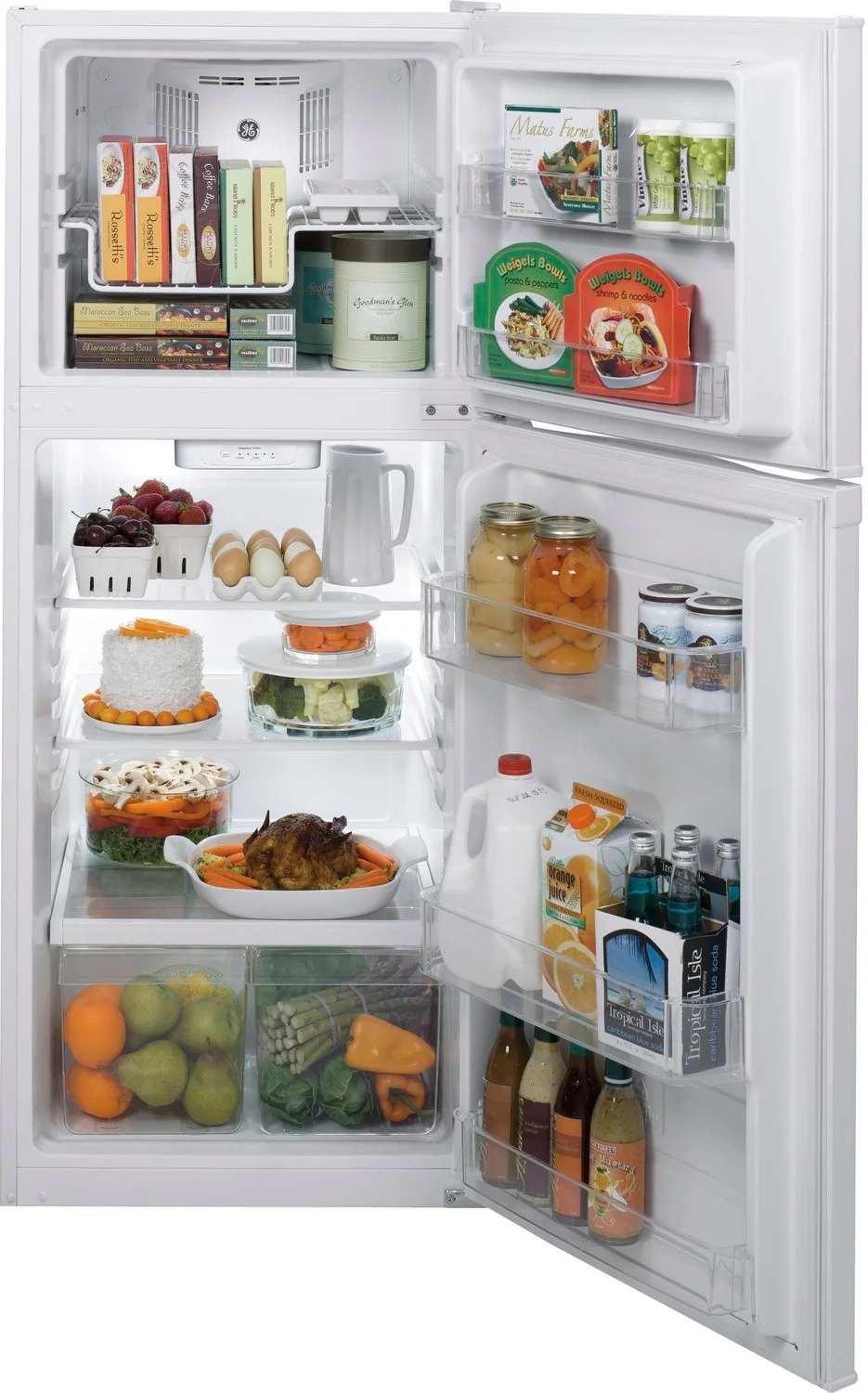 GE 24" 11.55 Cu. Ft. White Top-Freezer Refrigerator - GPE12FGKWW - Image 3
