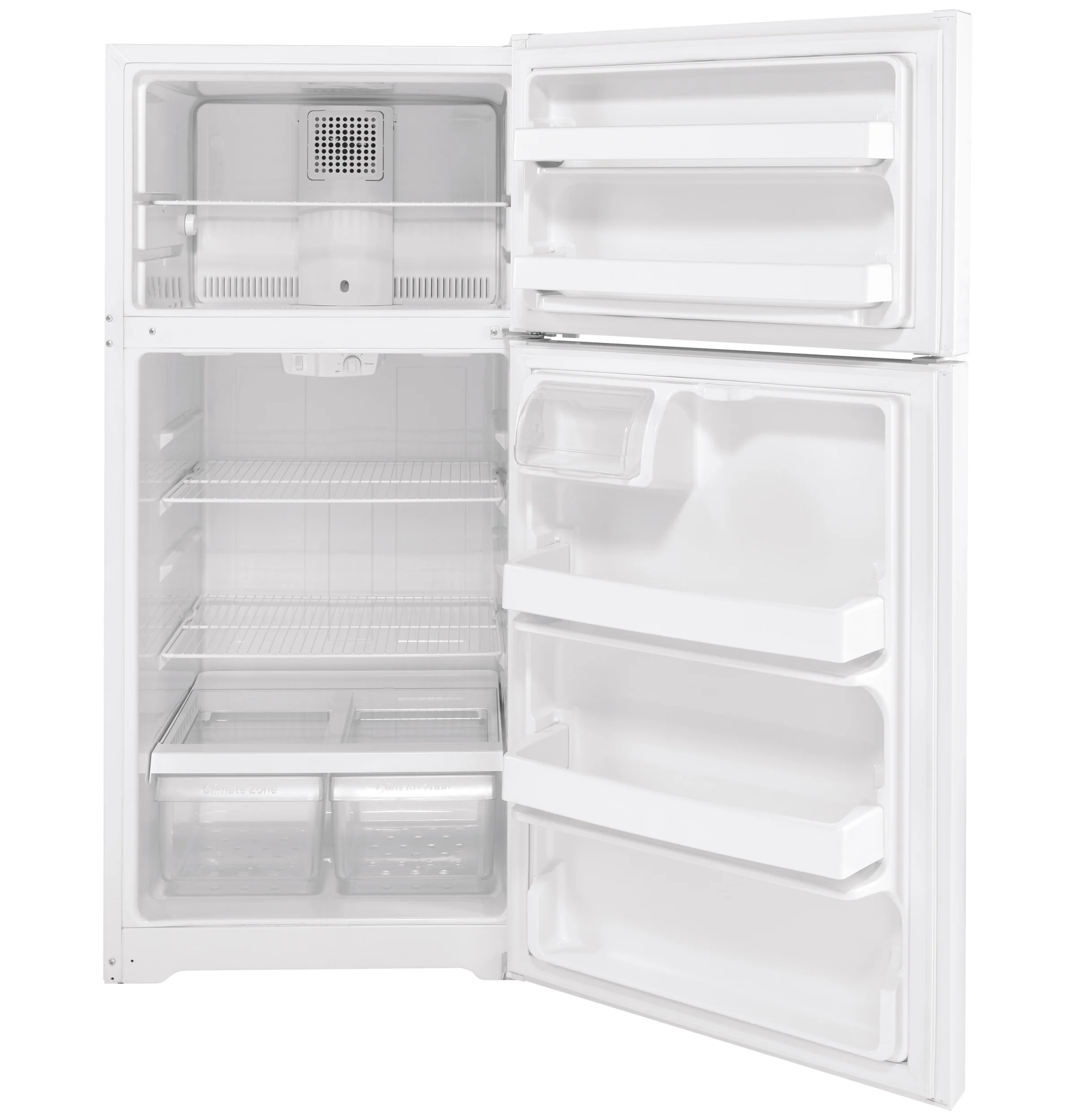 GE 28" 15.6 Cu. Ft. White Top-Freezer Refrigerator - GTE16DTNRWW - Image 2