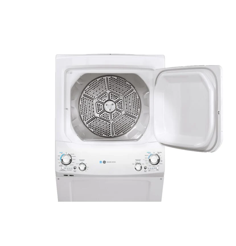 GE White Unitized Spacemaker Washer (4.5 Cu.Ft.) and White Electric Dryer (5.9 Cu.Ft.) - GUD27EEMNWW - Image 2