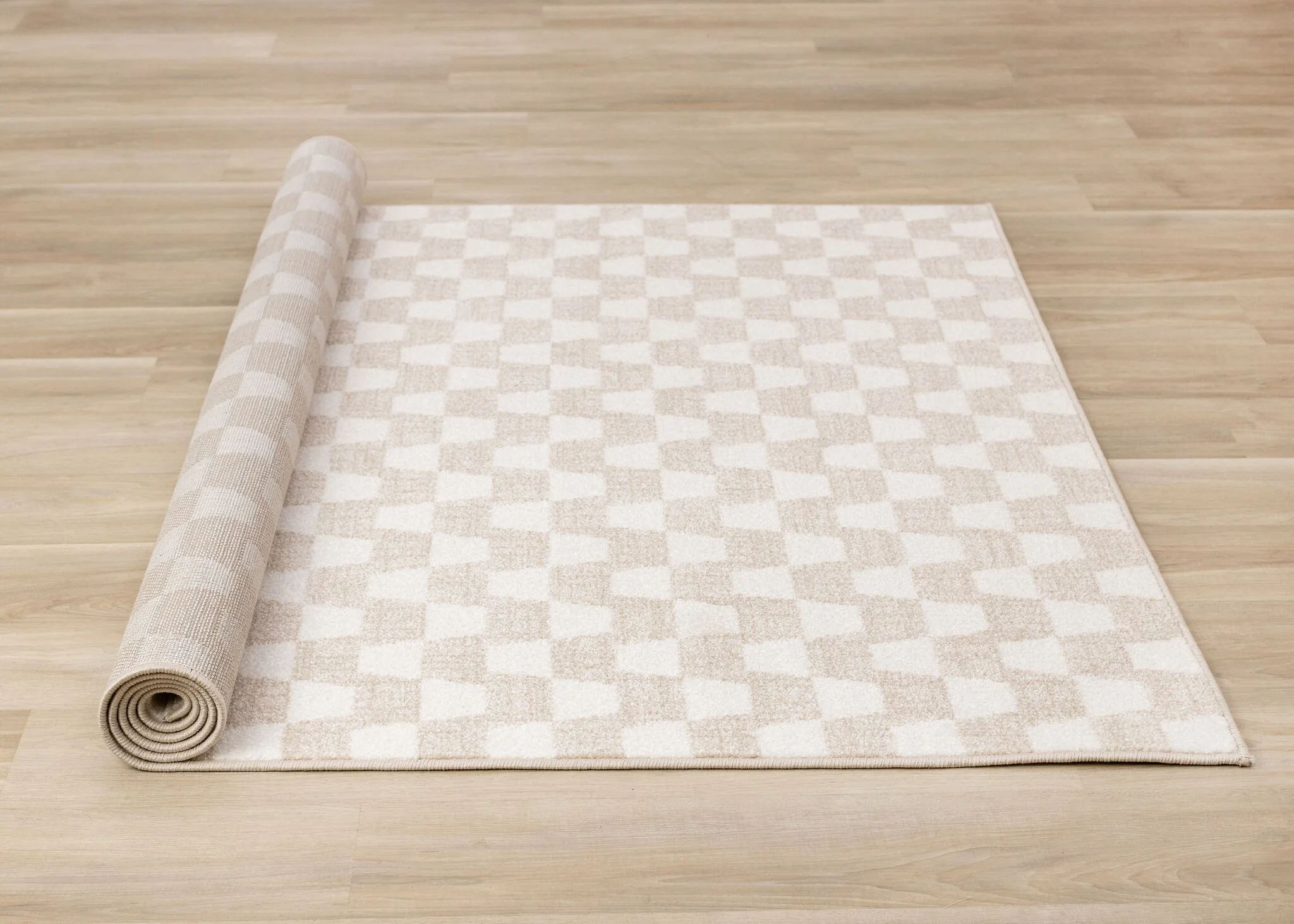 Gentle Wave 6'7"" x 9'10" Wavy Line Area Rug - Beige, Cream - Image 9