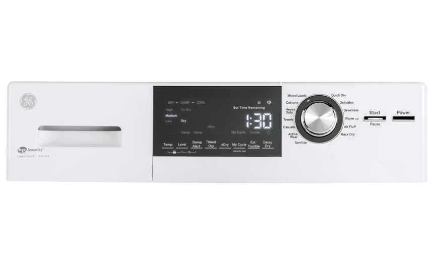 GE White 24" Ventless Condenser Front Load Electric Dryer (4.1 Cu.Ft.) - GFT14JSIMWW - Image 2