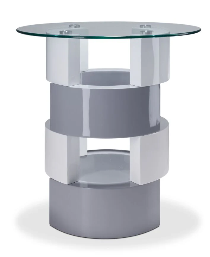 Sadie 24" End Table - Grey and White
