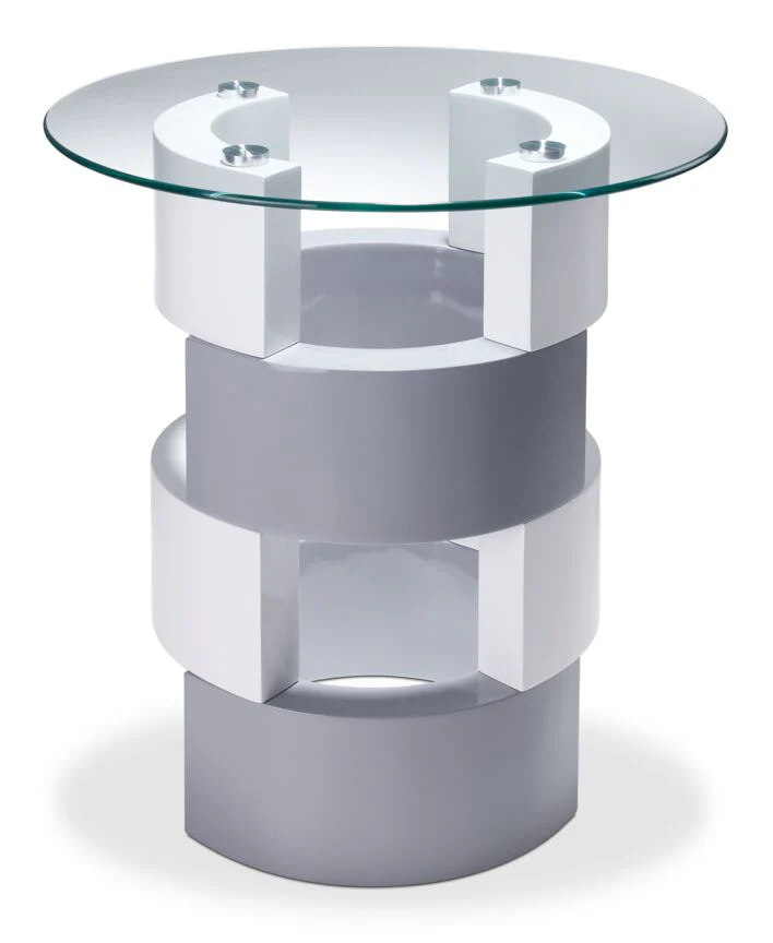 Sadie 24" End Table - Grey and White - Image 2