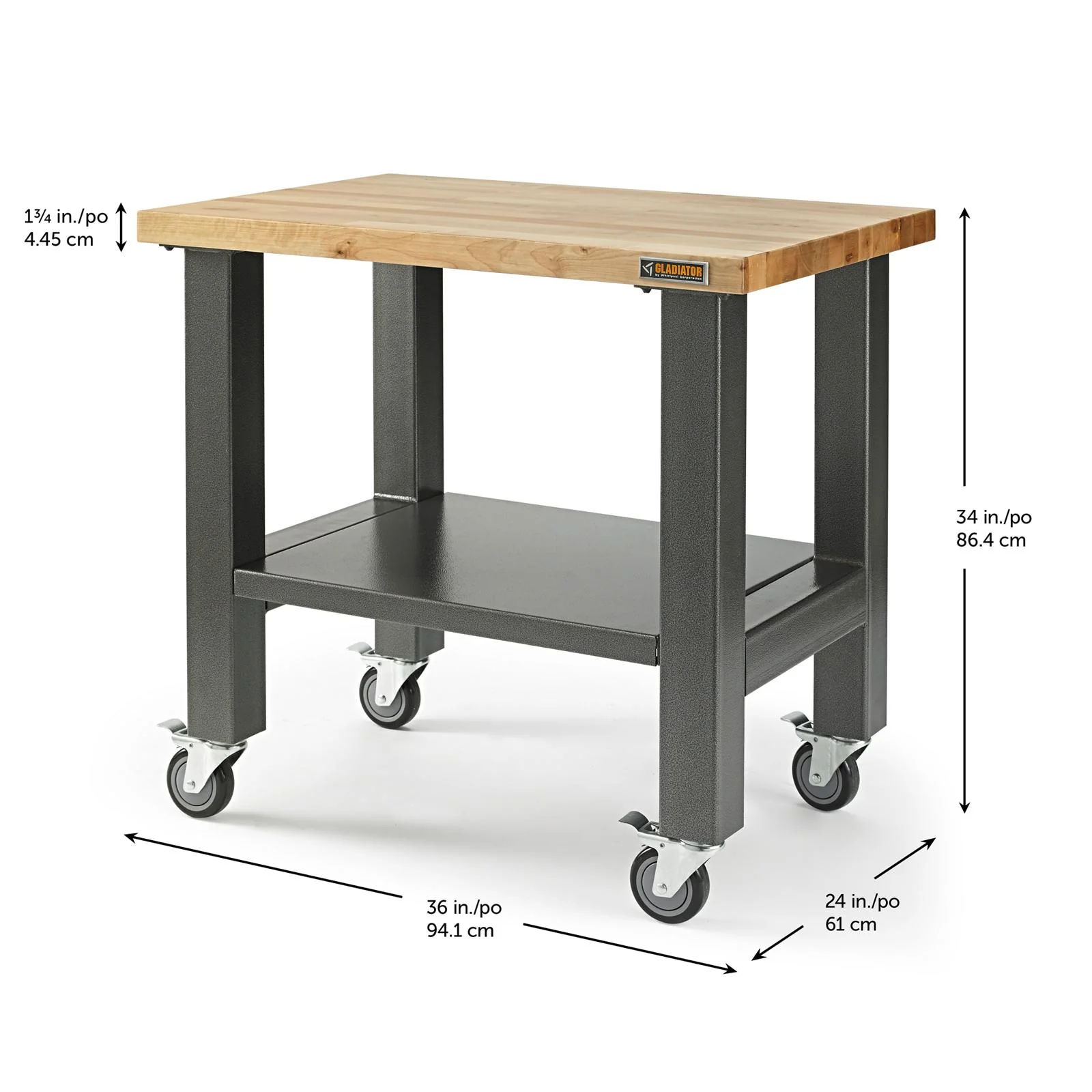 Gladiator Hammered Granite 3' Wide Mobile Workstation - GAMW36HWEG - Image 2