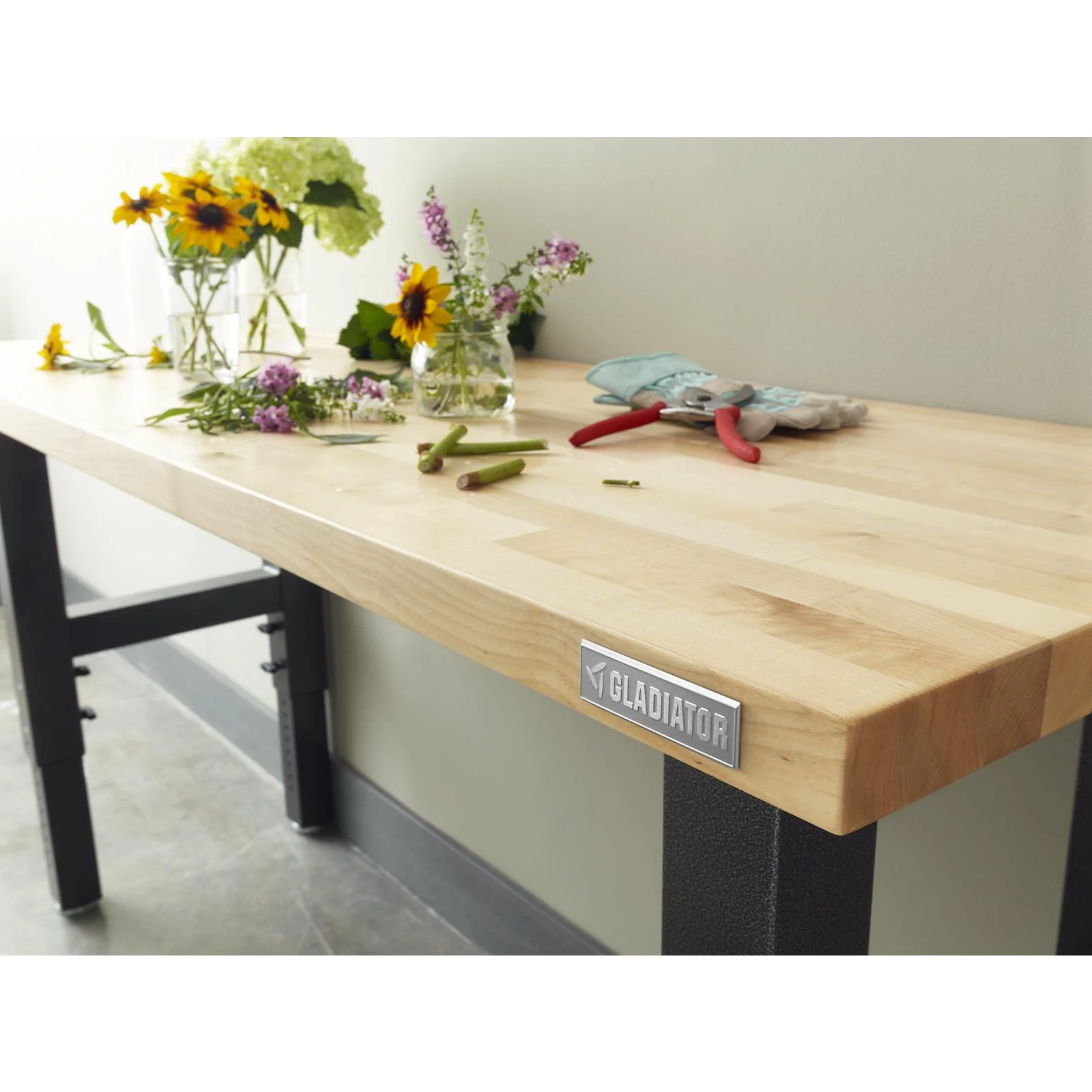 Gladiator Hammered Granite 4' Adjustable Height Hardwood Workbench - GAWB04HWEG - Image 5