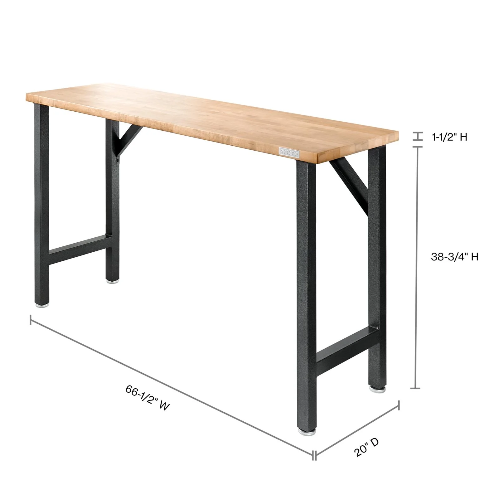Gladiator Hammered Granite 66-1/2 Wide Hardwood Modular Workbench - GAWB66HWGG - Image 6