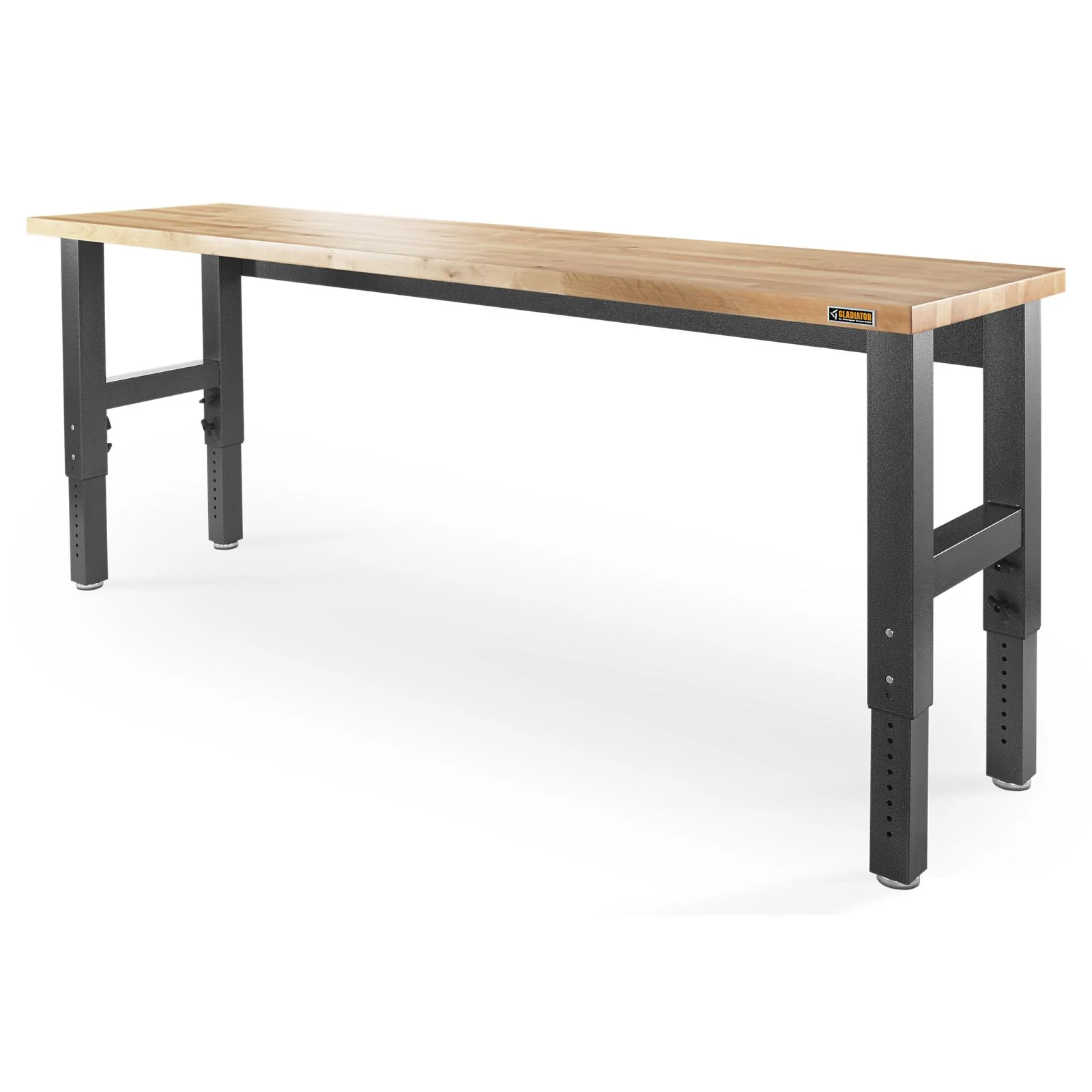 Gladiator Hammered Granite 8' Wide Adjustable Height Hardwood Workbench - GAWB08HWEG - Image 2