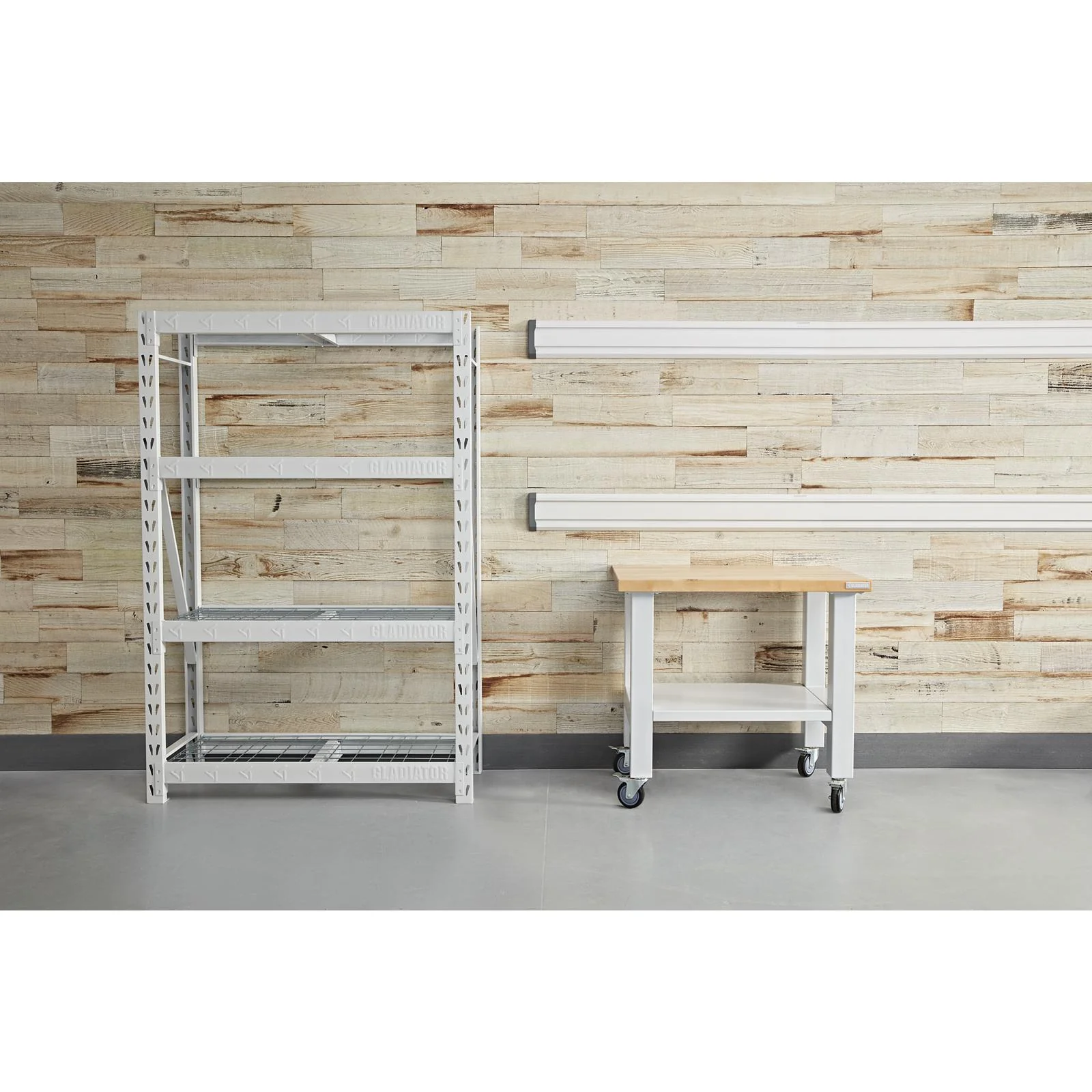 Gladiator Hammered White 3' Wide Mobile Workstation - GAMW36HWKW - Image 2