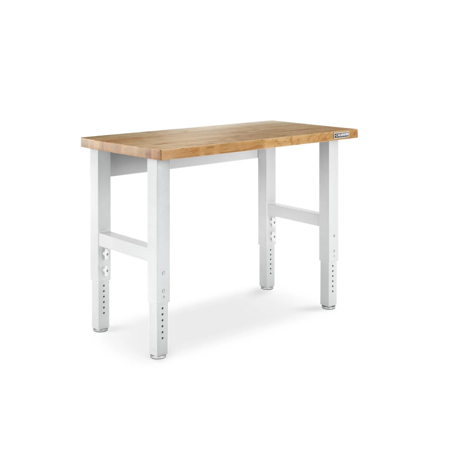 Gladiator Hammered White 4' Adjustable Height Hardwood Workbench - GAWB04HWJW - Image 2