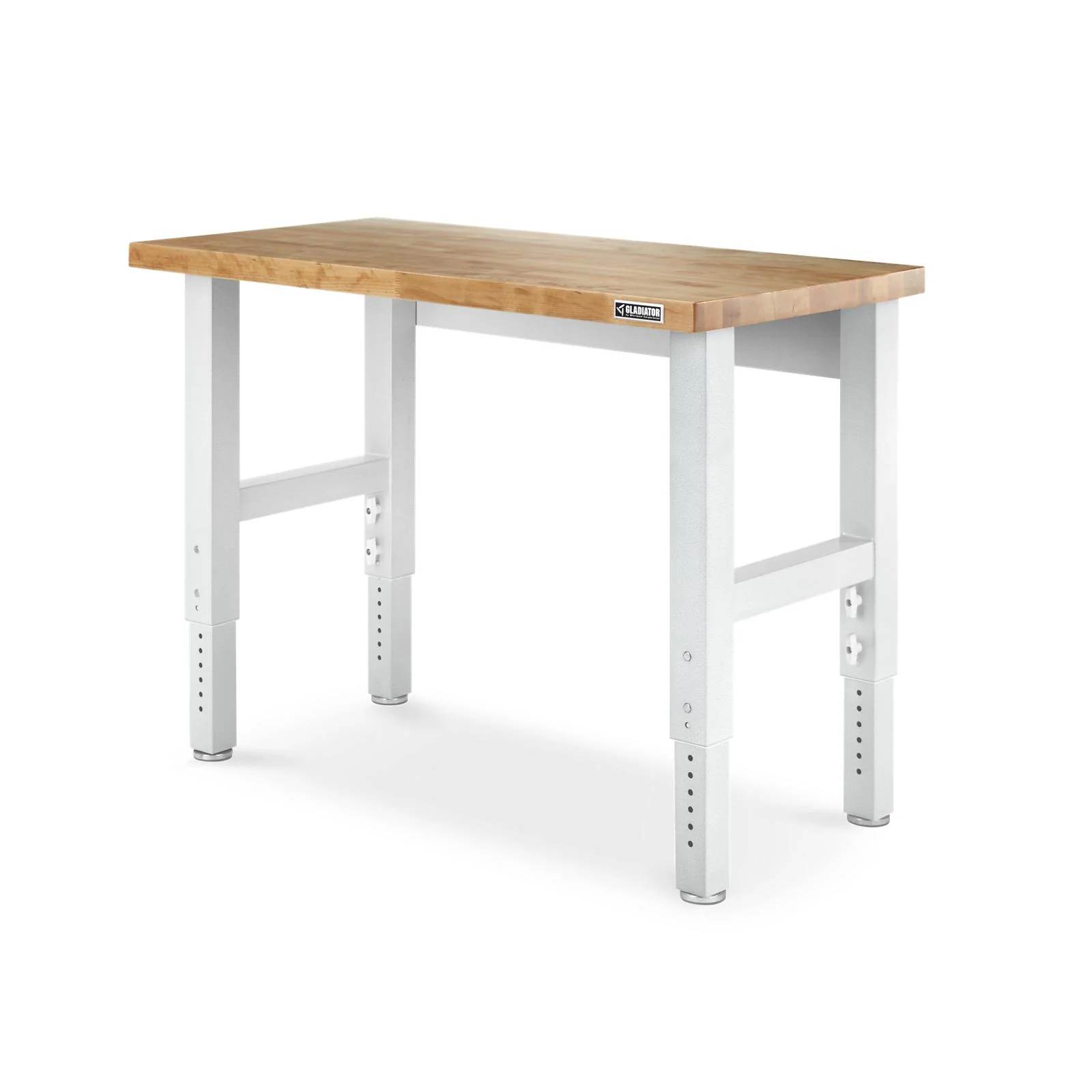 Gladiator Hammered White 4' Adjustable Height Hardwood Workbench - GAWB04HWJW - Image 3