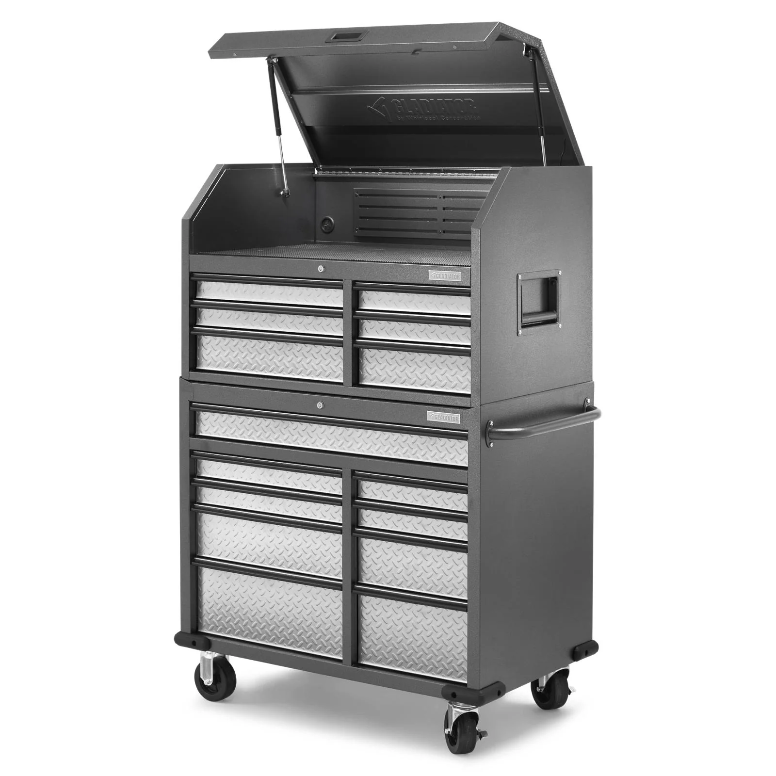 Gladiator Silver Tread Premier 41 inch 15-drawer Mobile Tool Chest Combo - GATC4115JG - Image 8