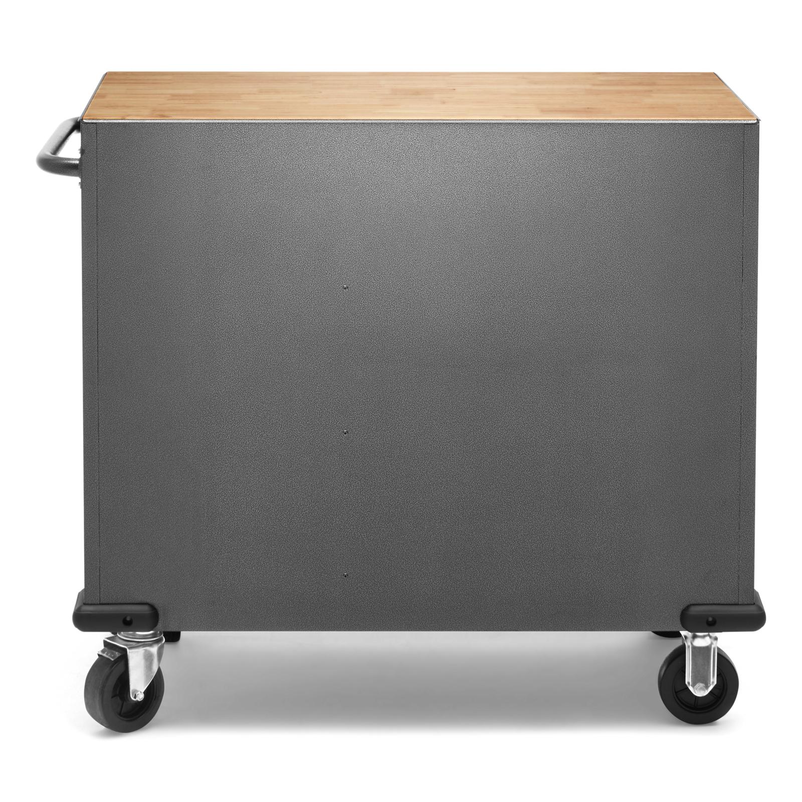 Gladiator Silver Tread Premier 41 inch 9-drawer Mobile Tool Workbench with Solid Wood Top - GAMT41HWJG - Image 2