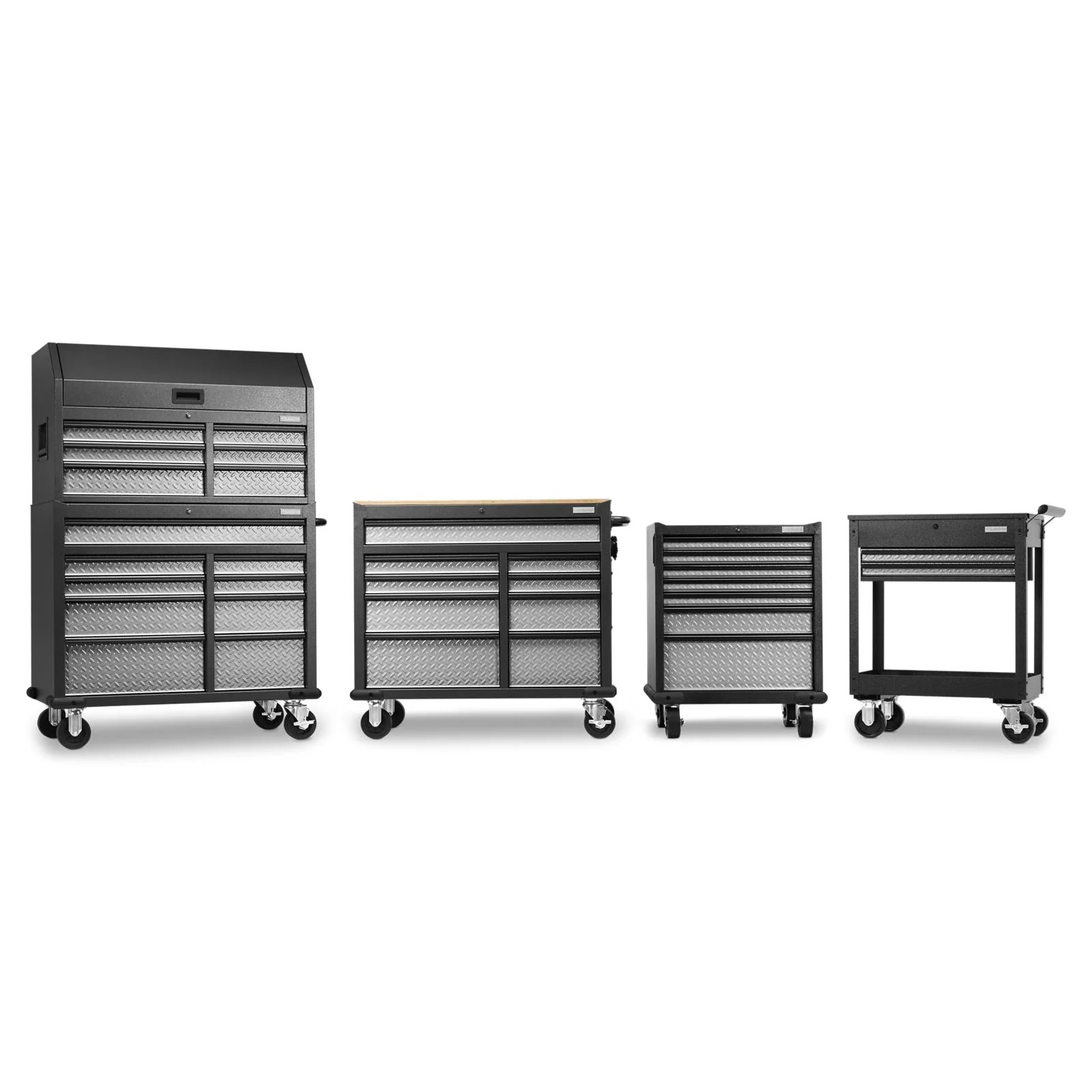Gladiator Silver Tread Premier 41 inch 9-drawer Mobile Tool Workbench with Solid Wood Top - GAMT41HWJG - Image 4