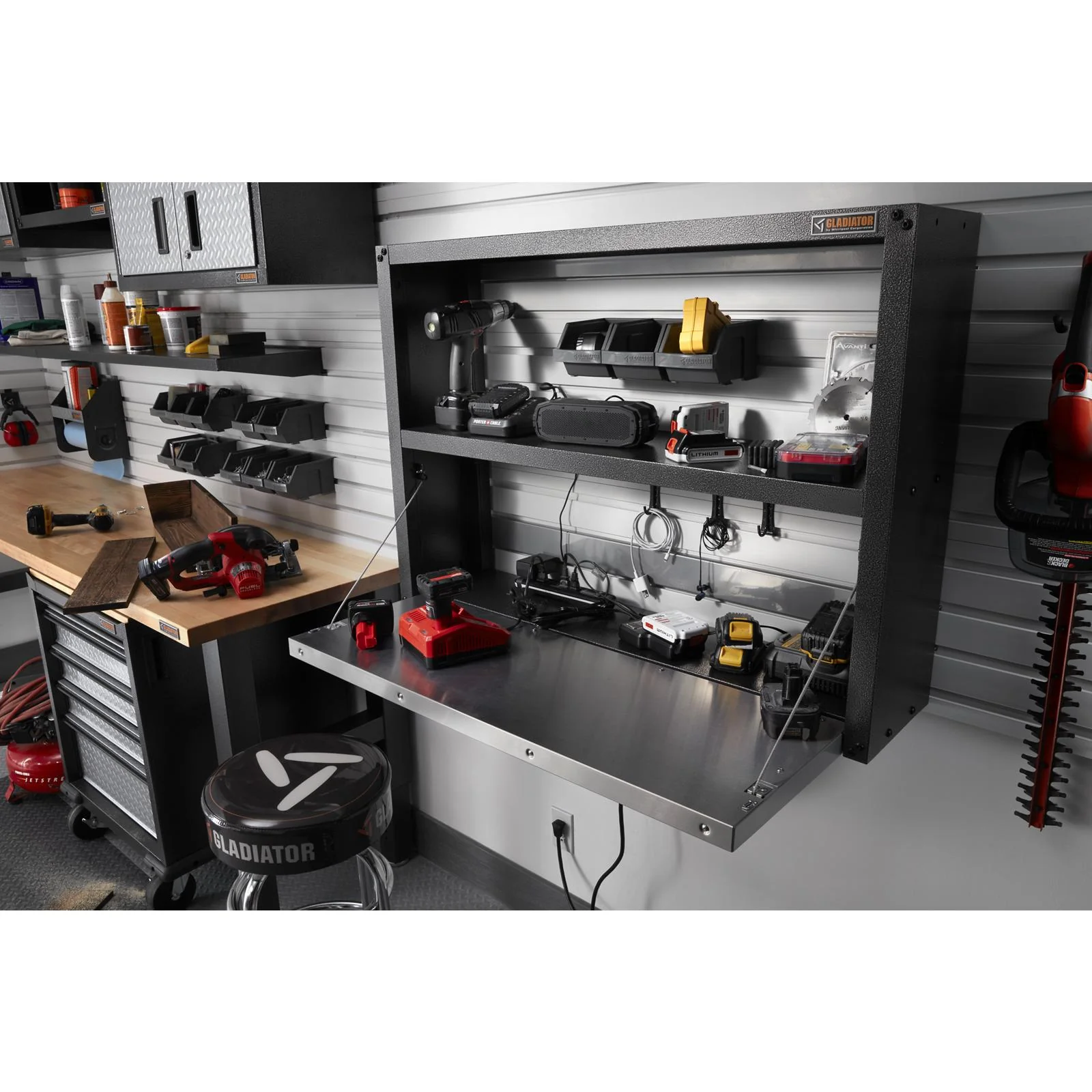 Gladiator Silver Tread Ready-to-Assemble Foldaway Work Station - GAFS42KDJG - Image 4