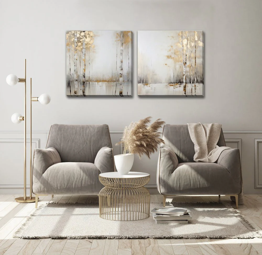 Golden Birch I Wall Art - Gold - 24 X 24 - Image 2