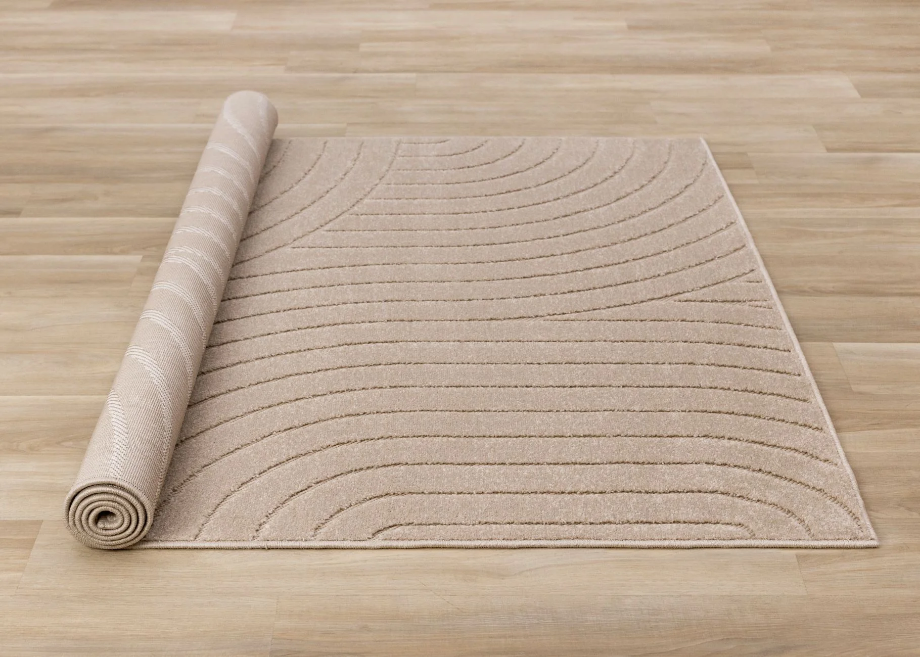 Golden Dunes 5'3" x 7'7" Modern Curved Arches Design Area Rug - Beige - Image 6