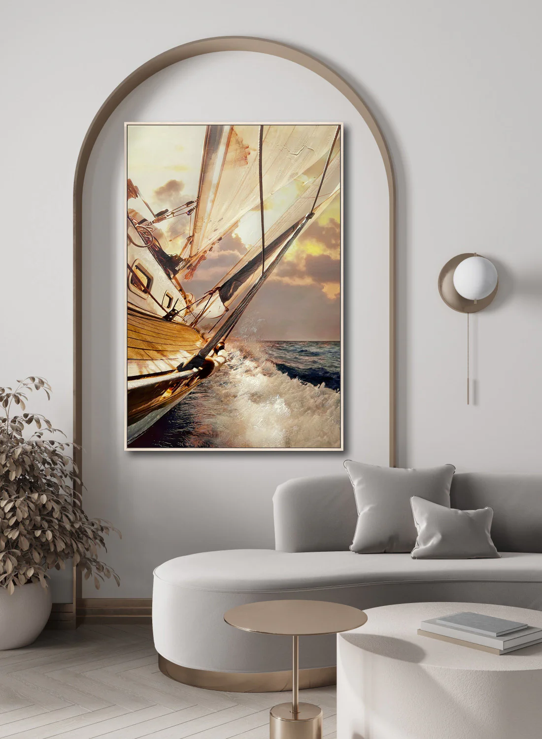 Golden Voyage Art - Natural/Gold - 45 X 30 - Image 2