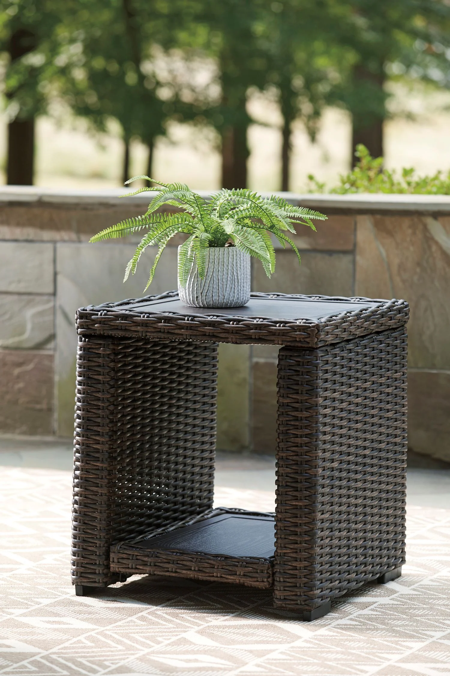 Grasson Lane - Outdoor End Table - Brown - Image 2
