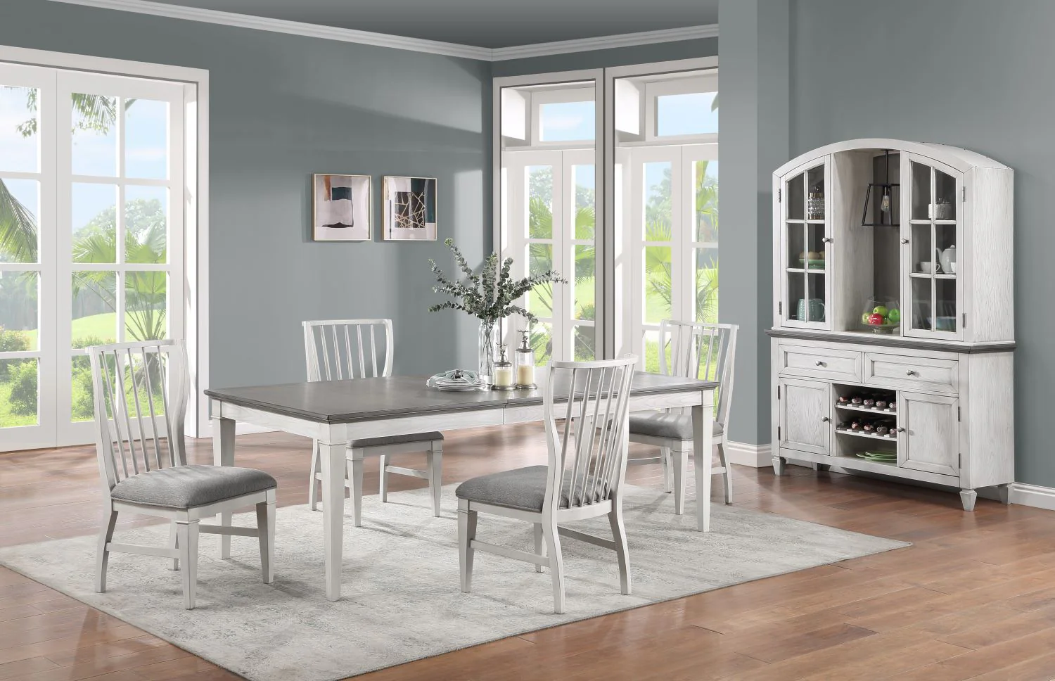 Greyridge Farm Buffet and Hutch - Grey, White - Image 2