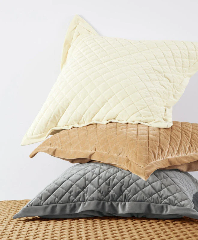 Grudina Velvet Diamond Quilted 27 X 27 Euro Sham - Amethyst - Image 3