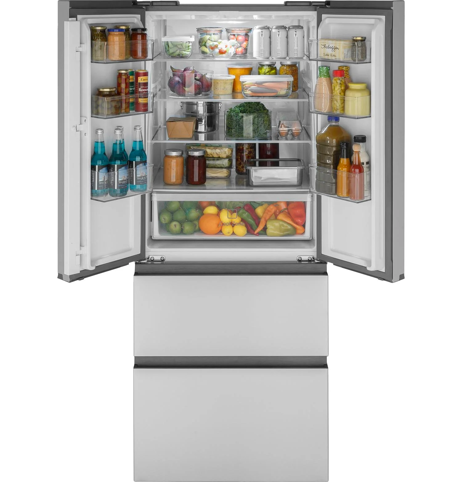 Haier 27.75" 14.5 Cu. Ft. Fingerprint Resistant Stainless Steel 4-Door French Door Refrigerator - QJS15HYRFS - Image 5