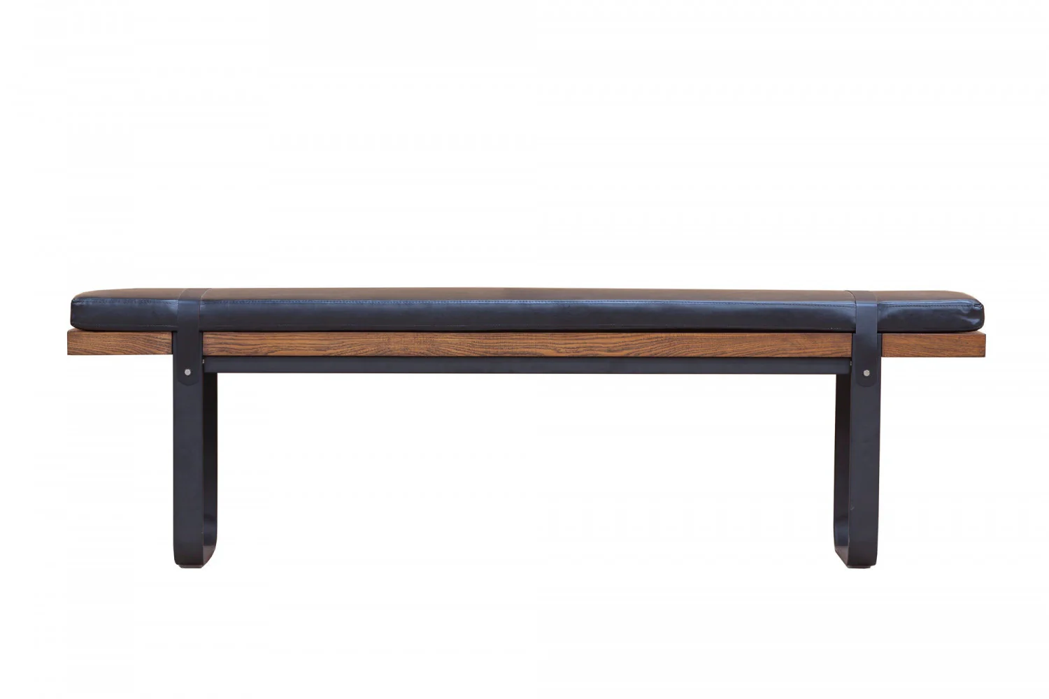 Haldra Upholstered Bench - Black/Brown - Image 4