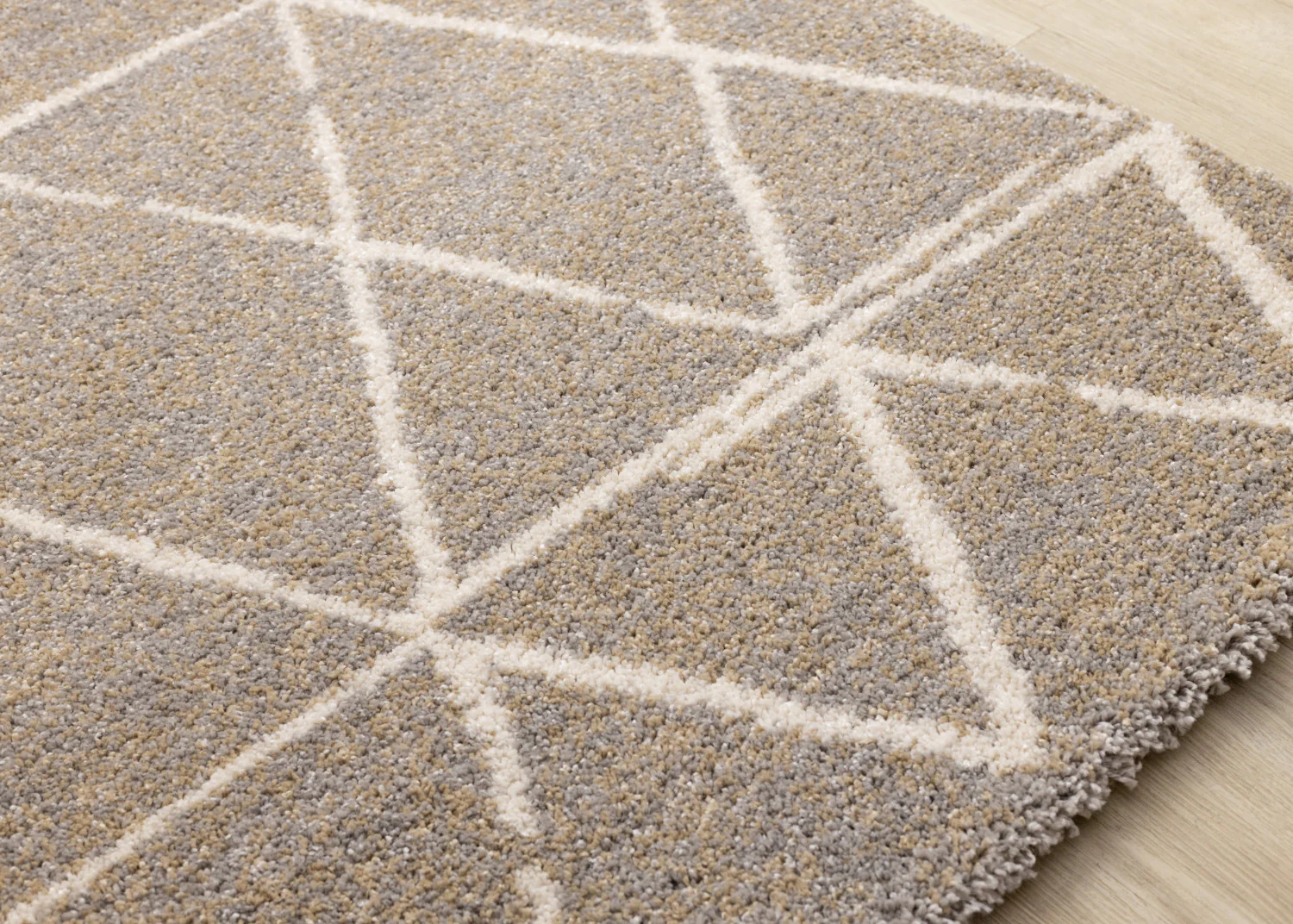 Halle Casual Contemporary Trellis Area Rug - 8' X 11' - Greige/Cream - Image 4