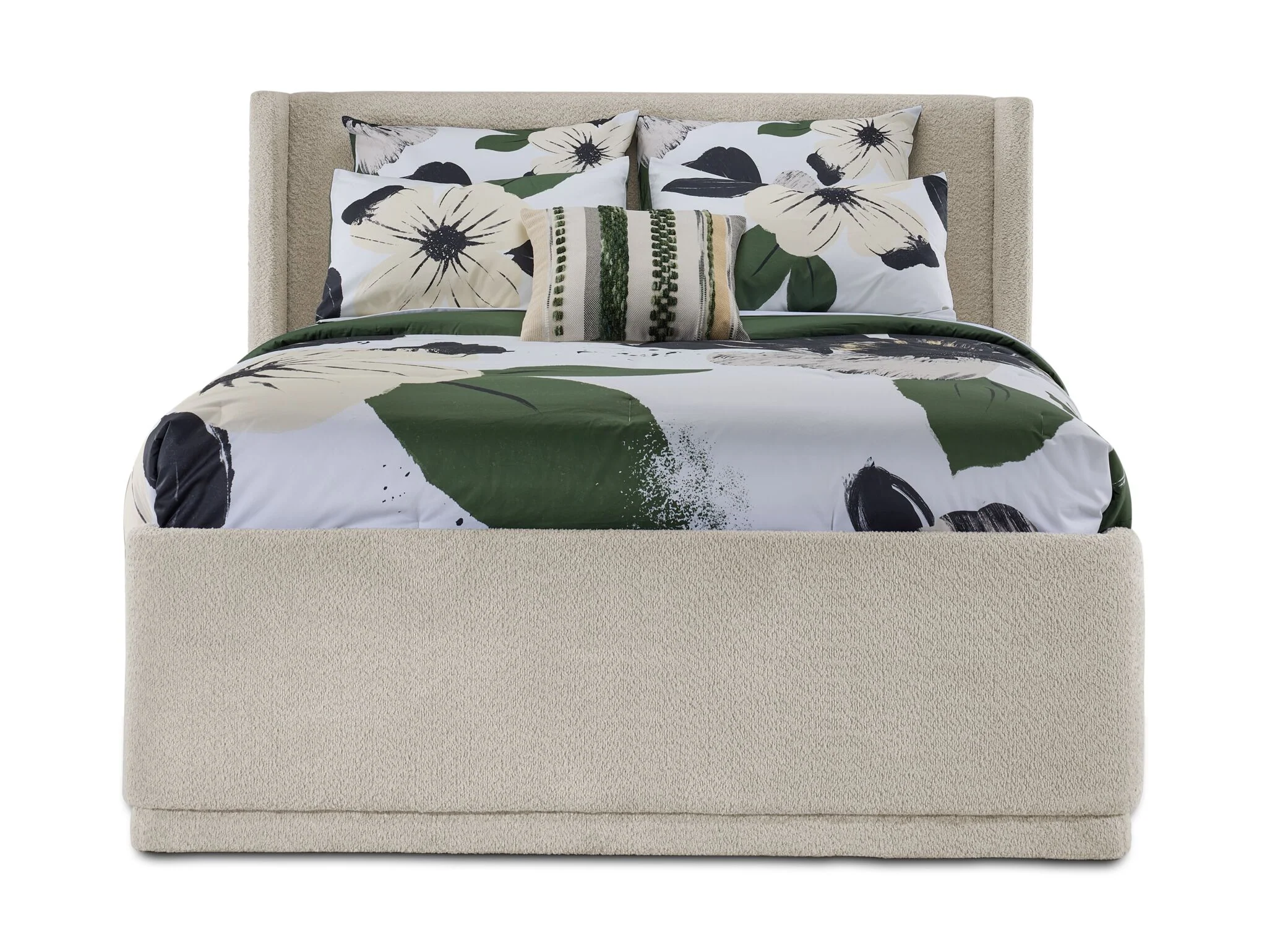 In Full Bloom - Hallie 3-Piece Full Upholstered Bed - Beige - Image 3