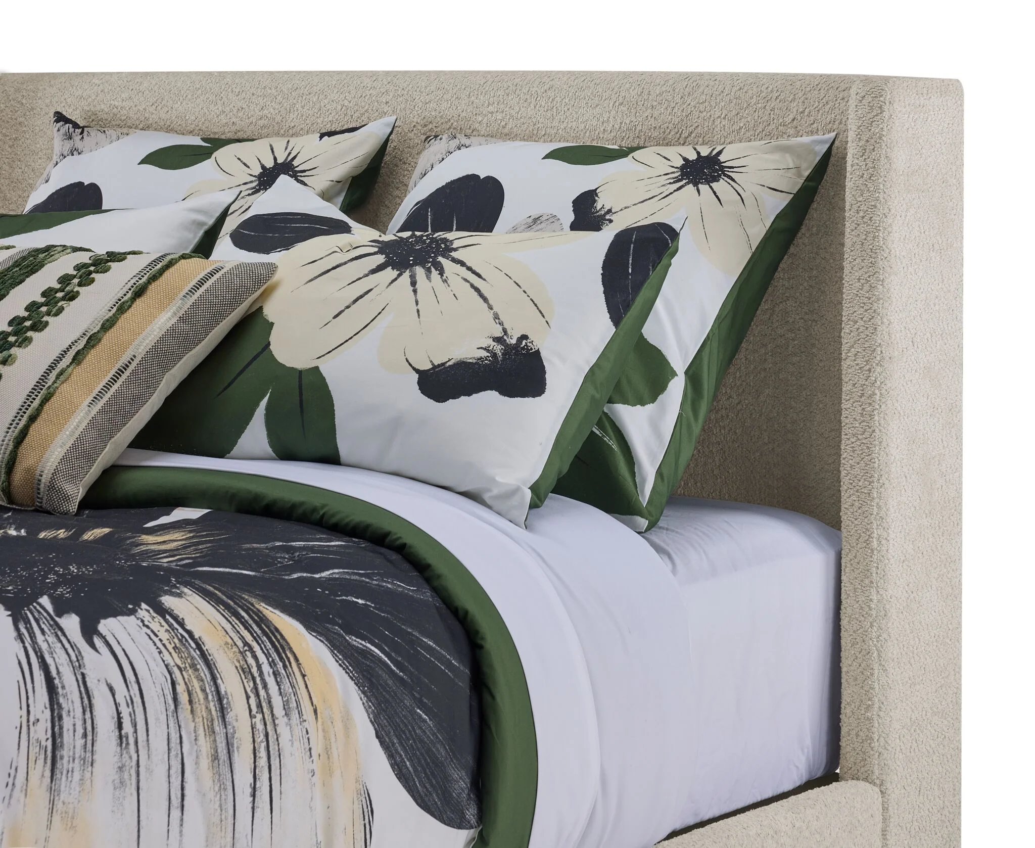 In Full Bloom - Hallie 3-Piece Full Upholstered Bed - Beige - Image 6