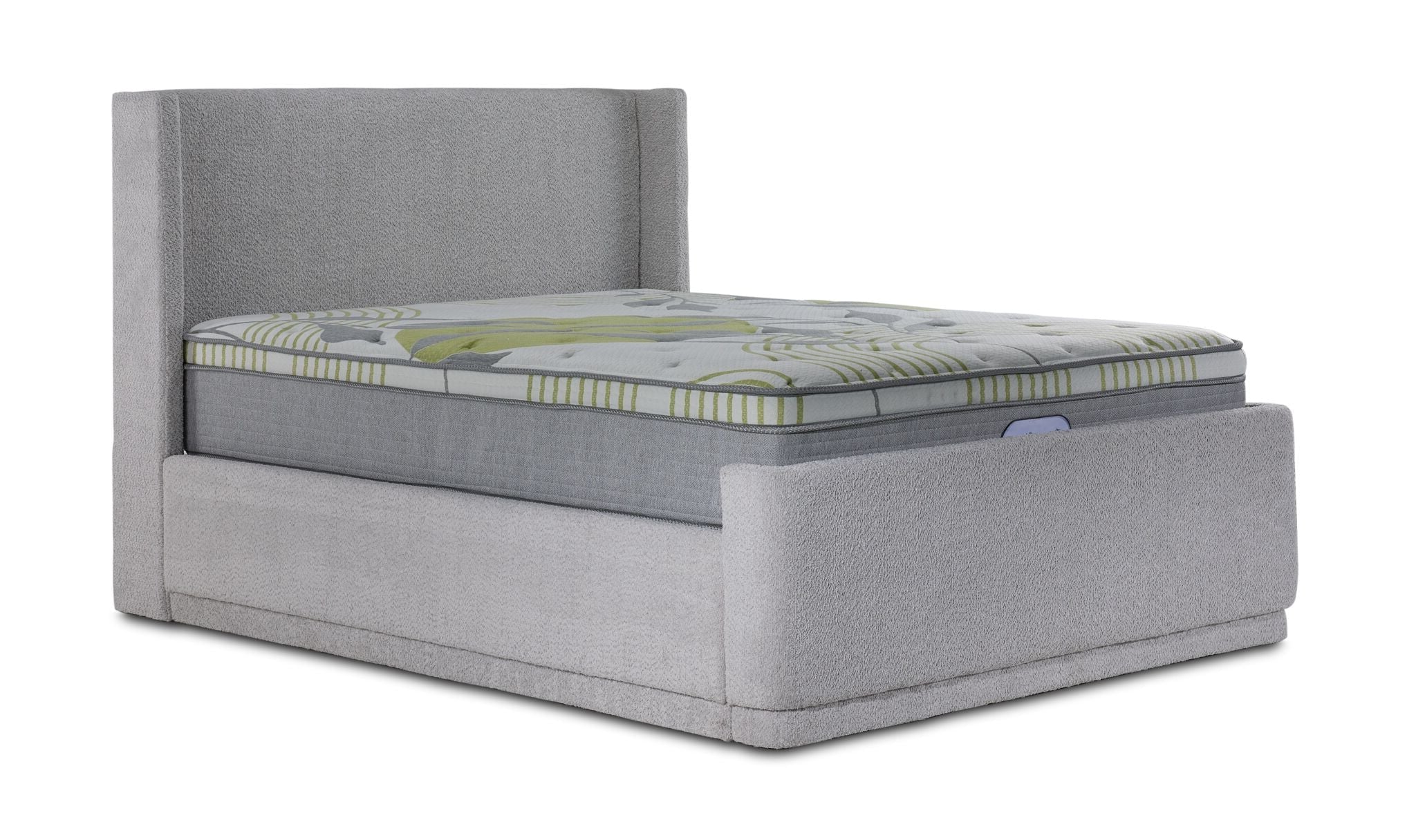 In Full Bloom - Hallie 3-Piece Full Upholstered Bed - Light Grey - Image 5