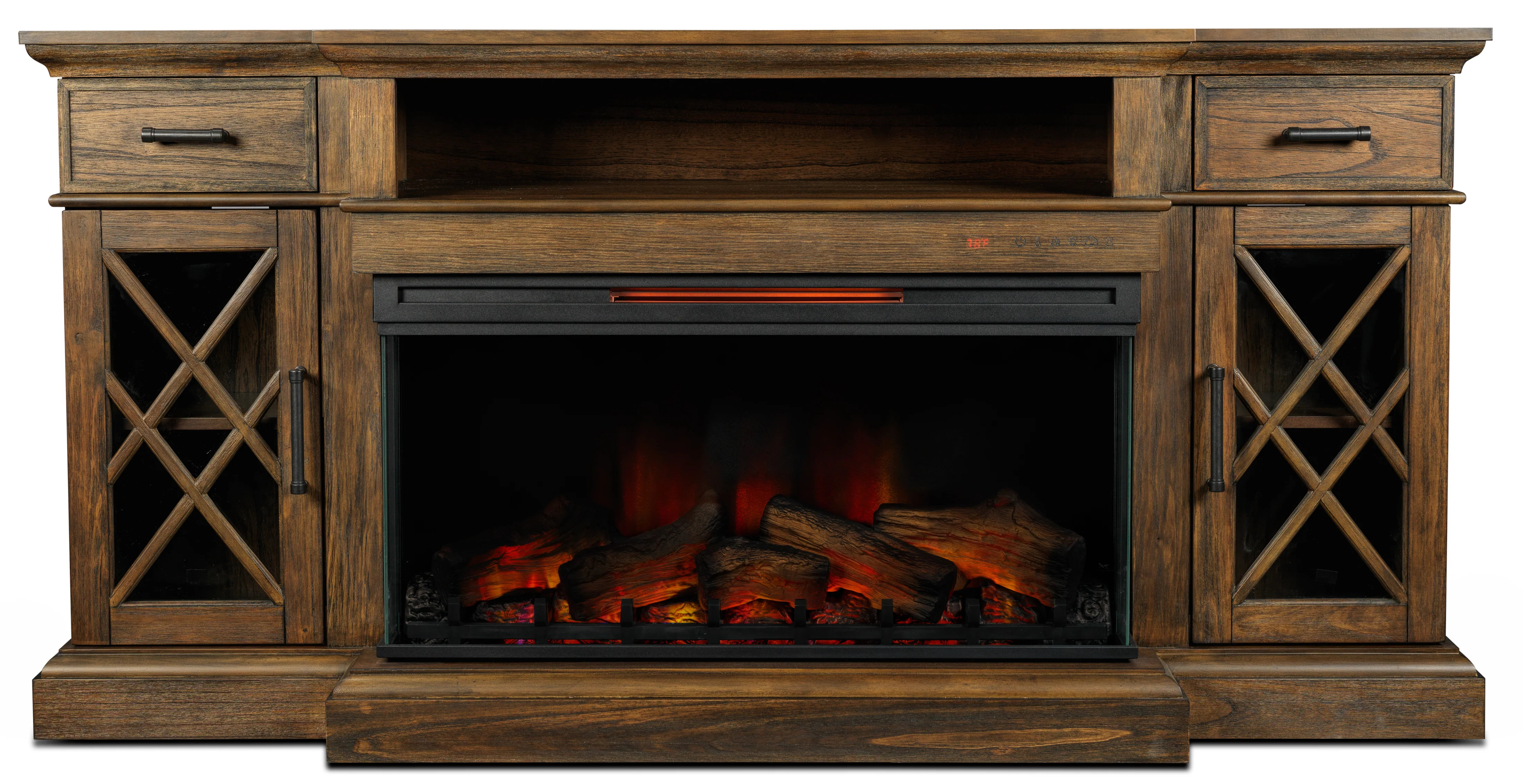 Hamilton 70" Fireplace TV Stand - Brown - Image 2