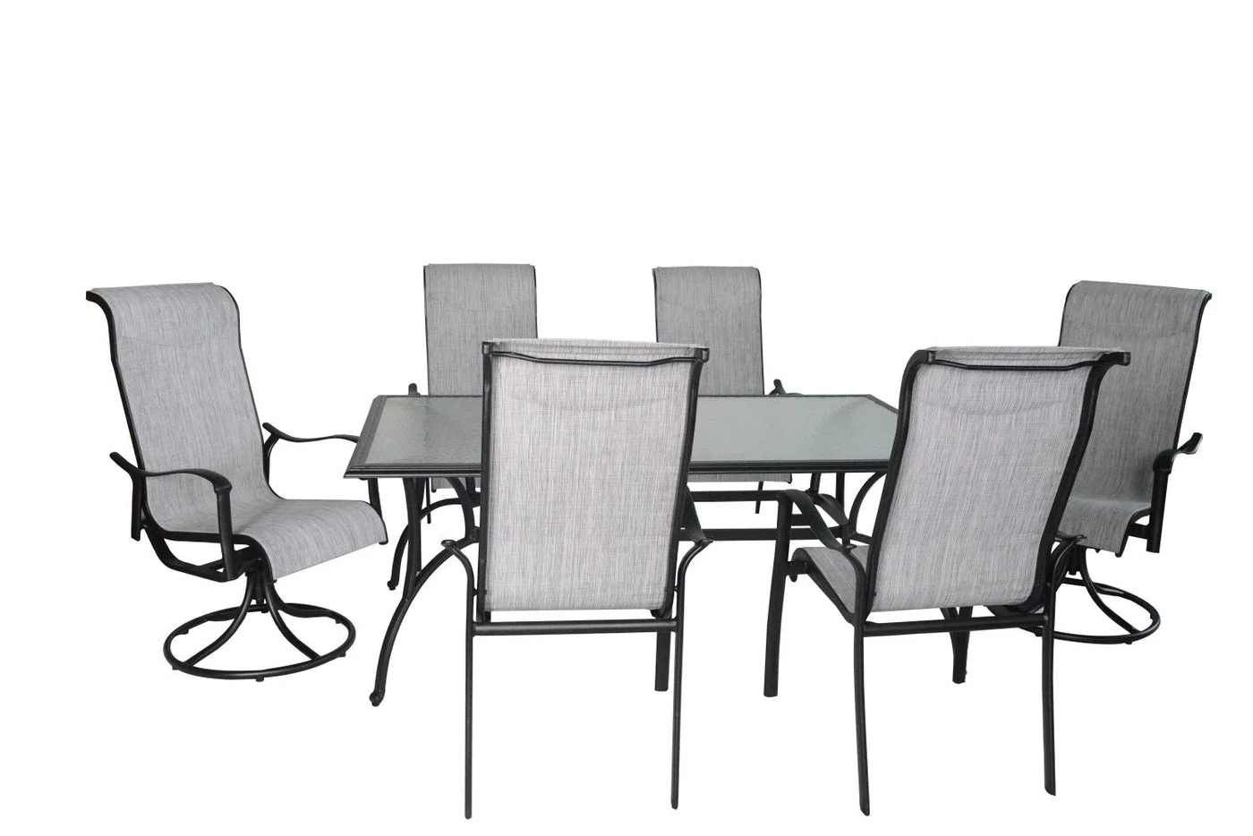 Hanlan 72" Outdoor Dining Table - Charcoal/Glass - Image 3