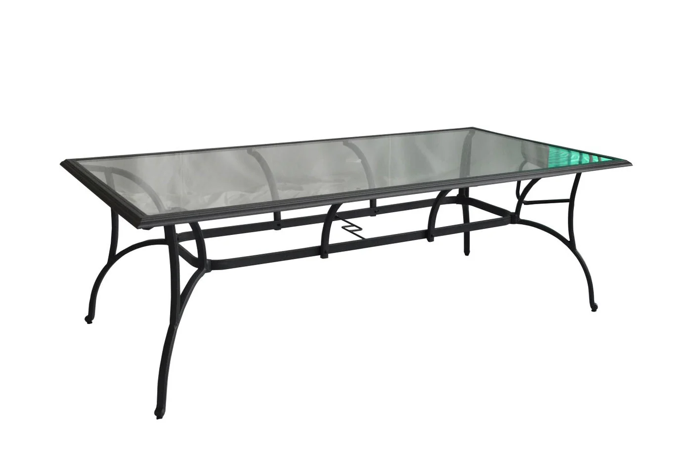 Hanlan 7-Piece 72" Outdoor Dining Set - Charcoal/Glass - Image 3