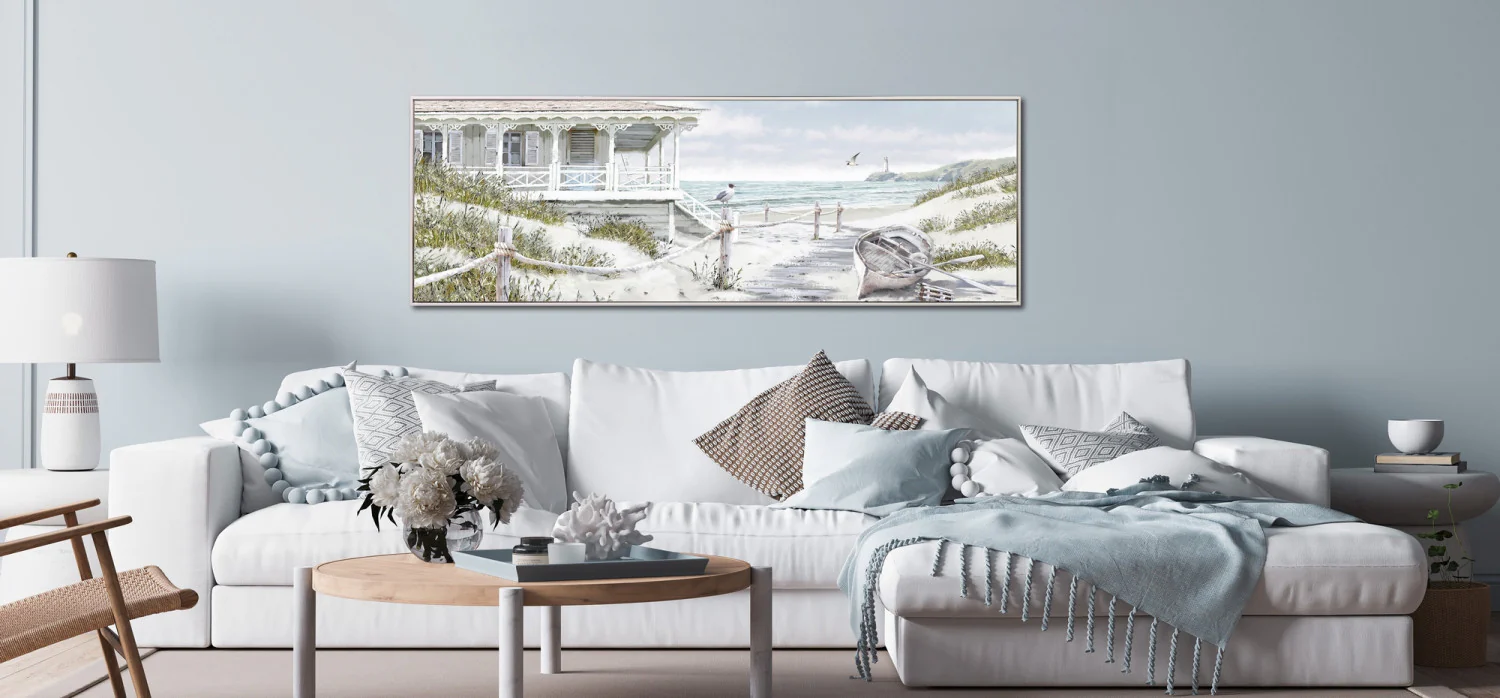 Harbour Daydreams Wall Art - White/Grey - 20 X 60 - Image 2