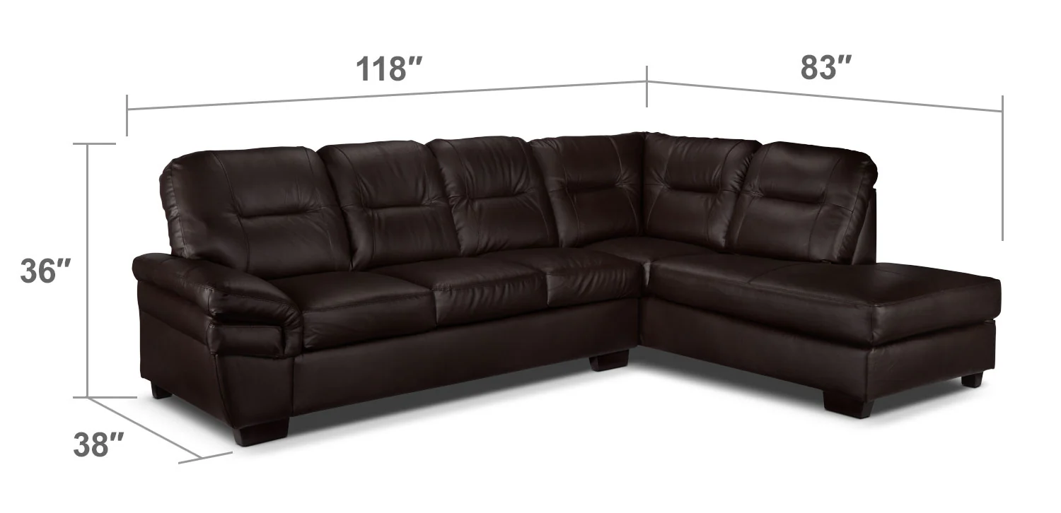 Harper 2-Piece Sectional with Right-Facing Chaise - Dark Chocolate - Image 6