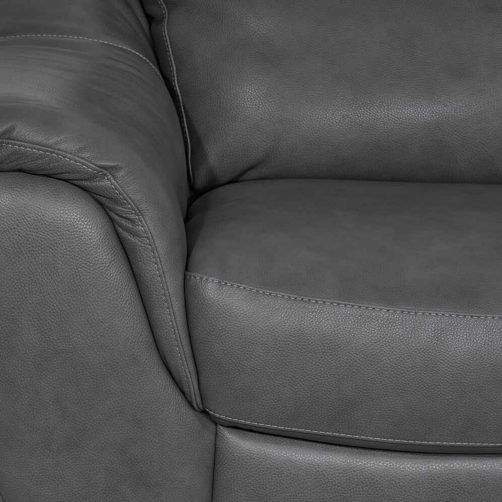 Harris Leather Loveseat - Grey - Image 3