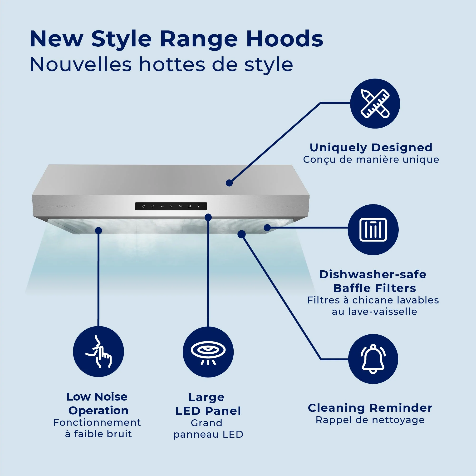 Hauslane Stainless Steel 30" Under Cabinet Range Hood - UC-PS60SS-30 - Image 2